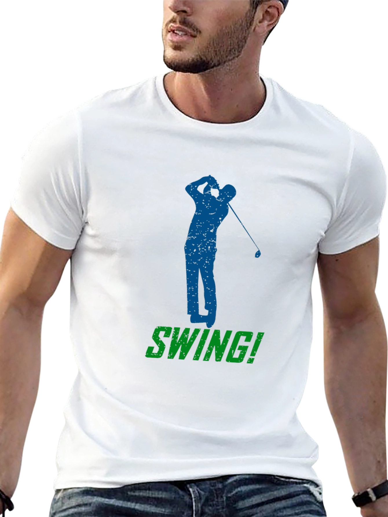 Golf Swing T-Shirt - Black Golfer Tee