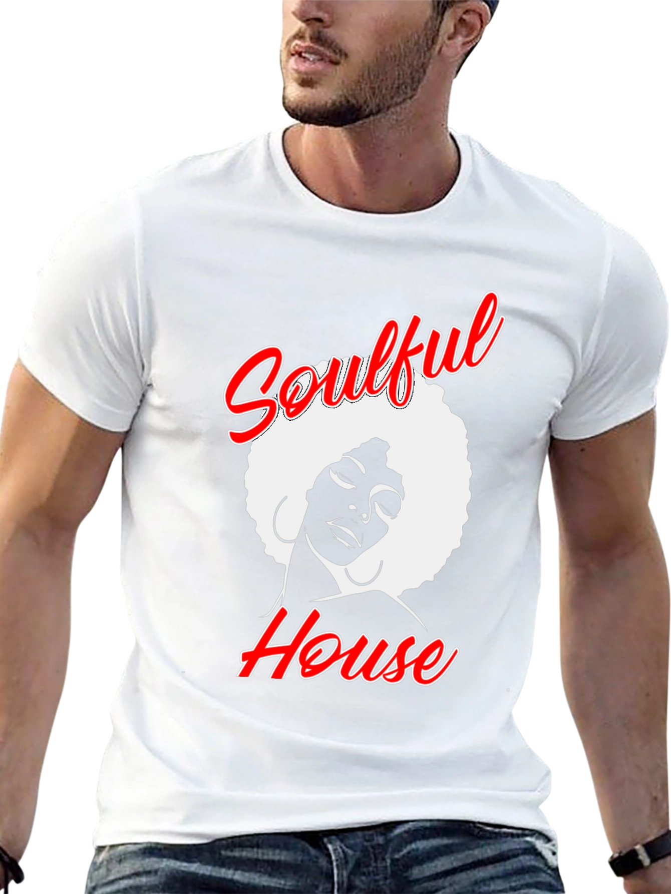 Soulful House Graphic T-Shirt - Black