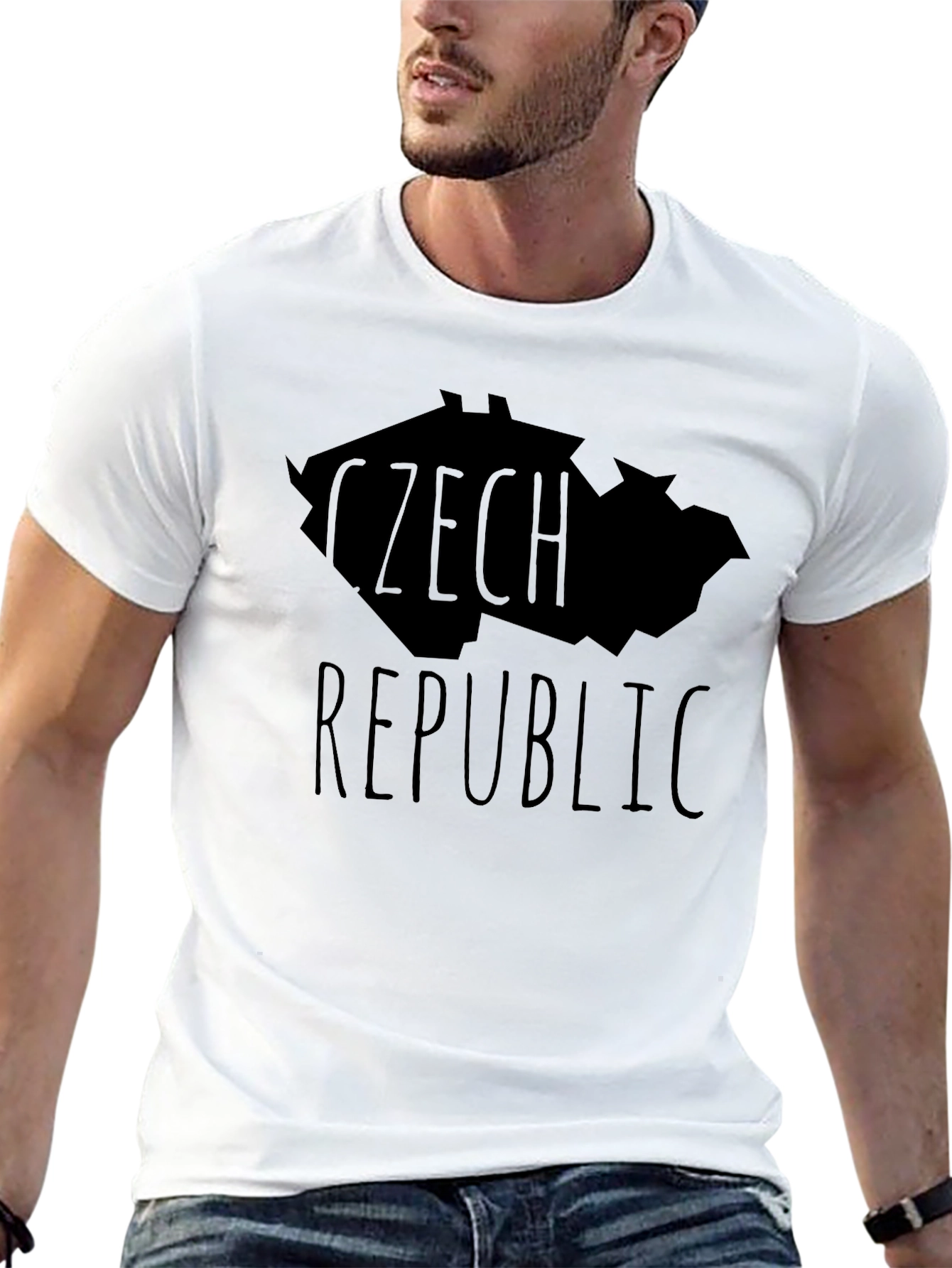 Czech Republic Map T-Shirt - Mens Black Graphic Tee