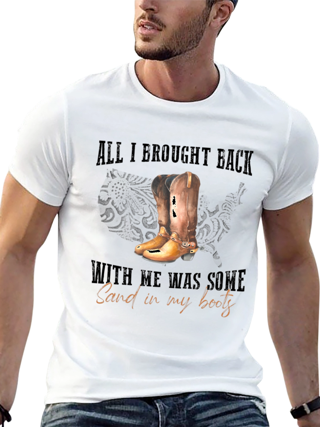 Sand In My Boots Black Graphic Tee