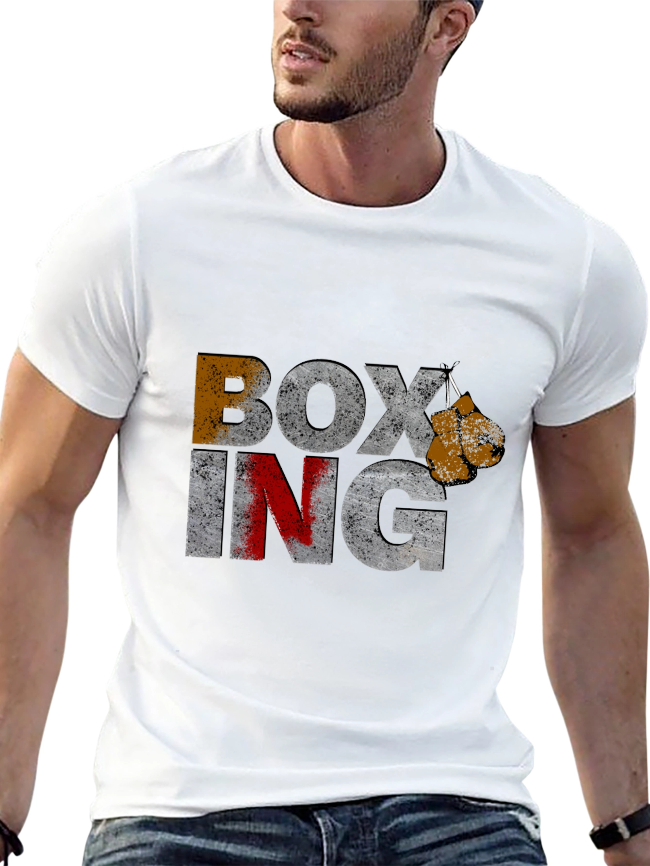 Boxing Gloves Graphic Print T-Shirt