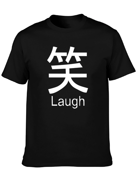 Laugh Graphic Tee - Black Cotton T-Shirt