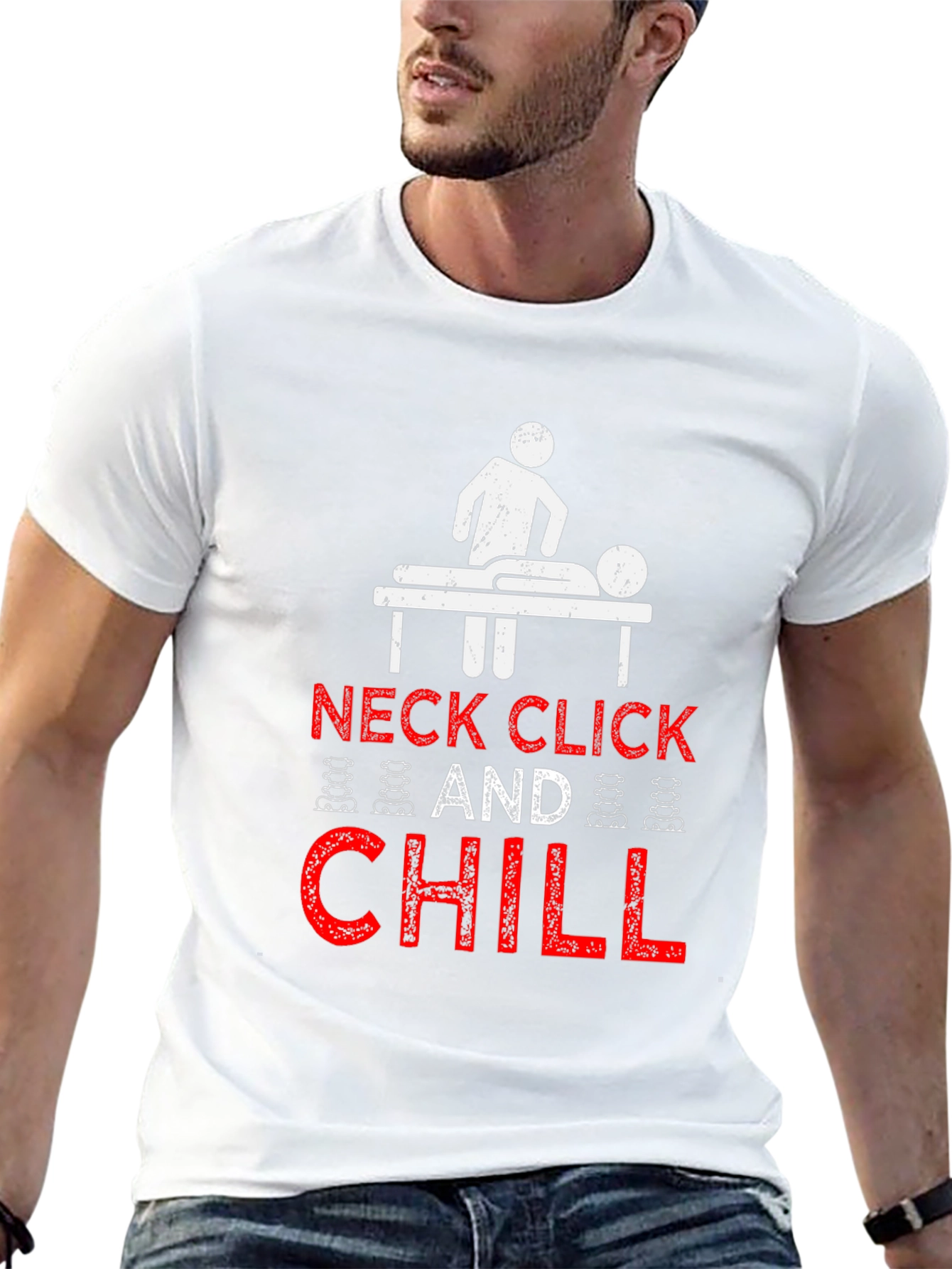Neck Click and Chill T-Shirt - Chiropractic Humor