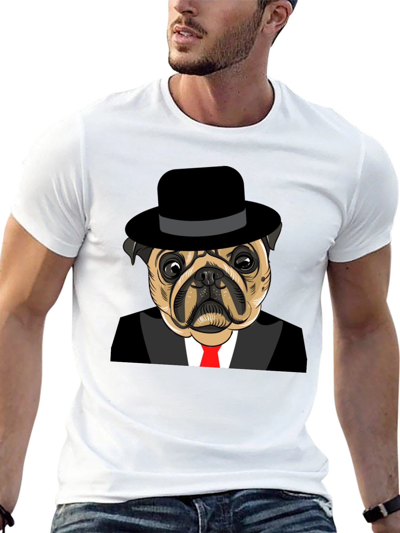 Pug in Suit Graphic Tee