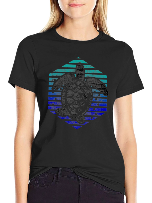 Turtle Hexagon Graphic Tee - Trendy Black Shirt