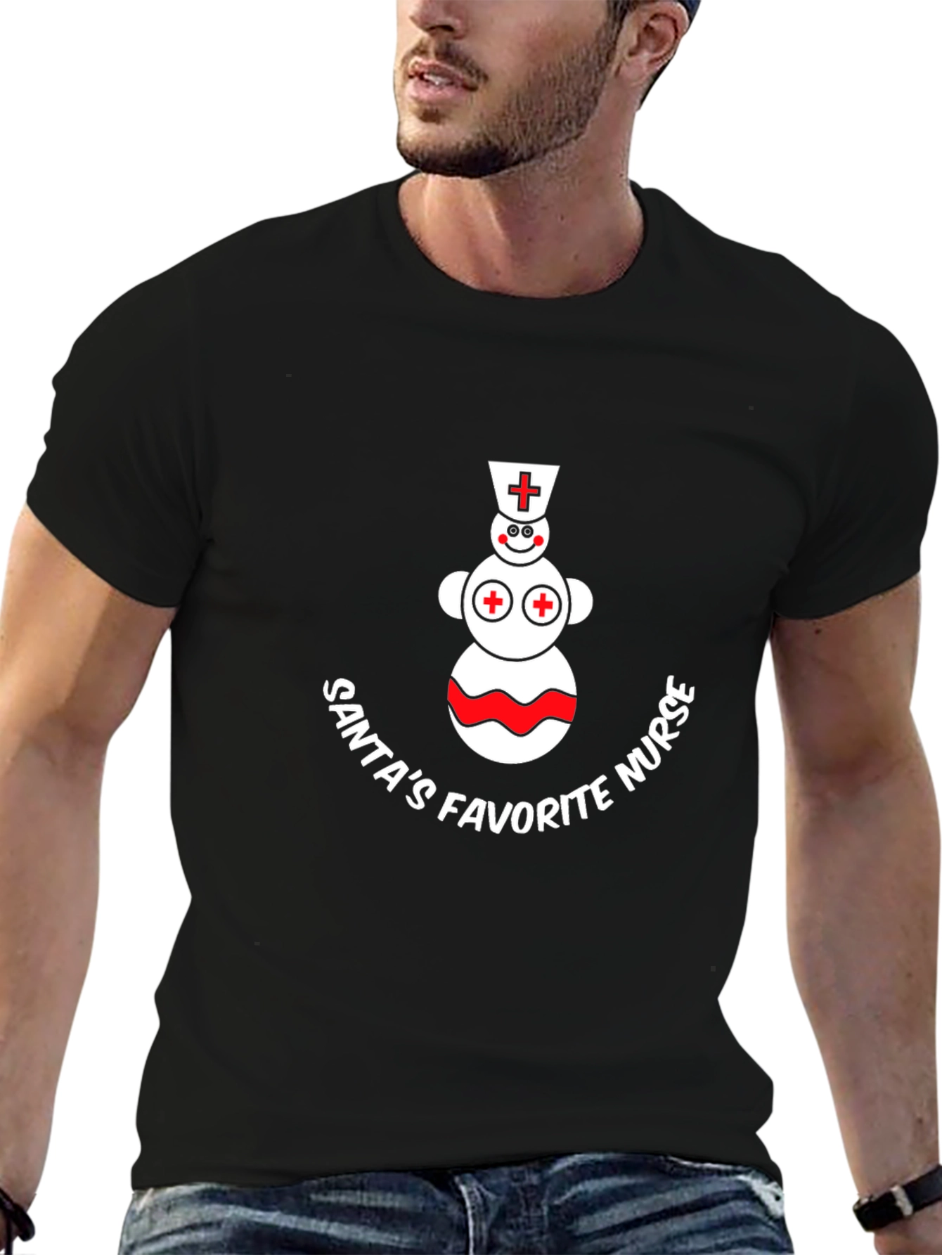 Santas Favorite Nurse Holiday T-Shirt