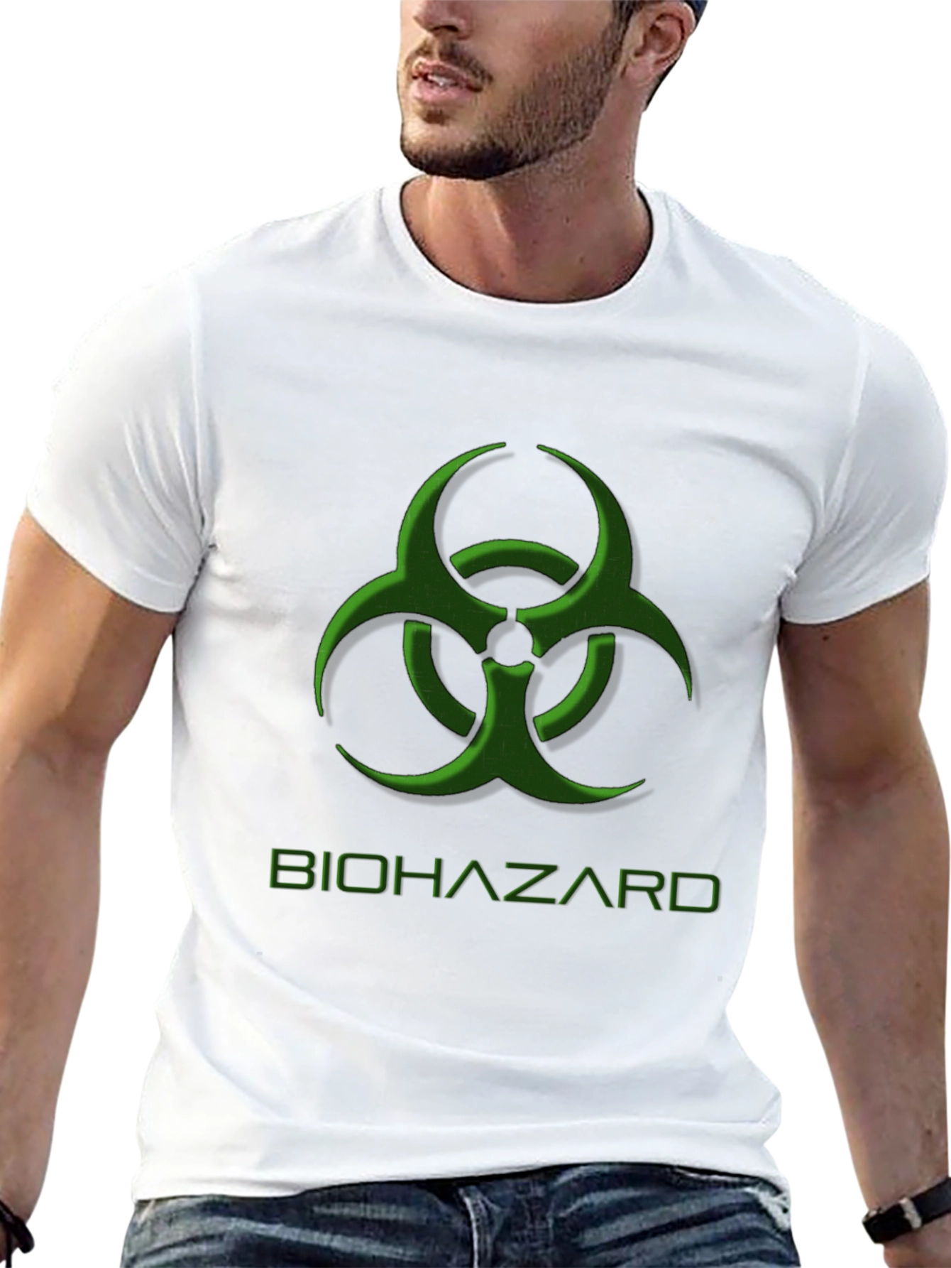 Biohazard Symbol Graphic Tee - Caution Black T-Shirt