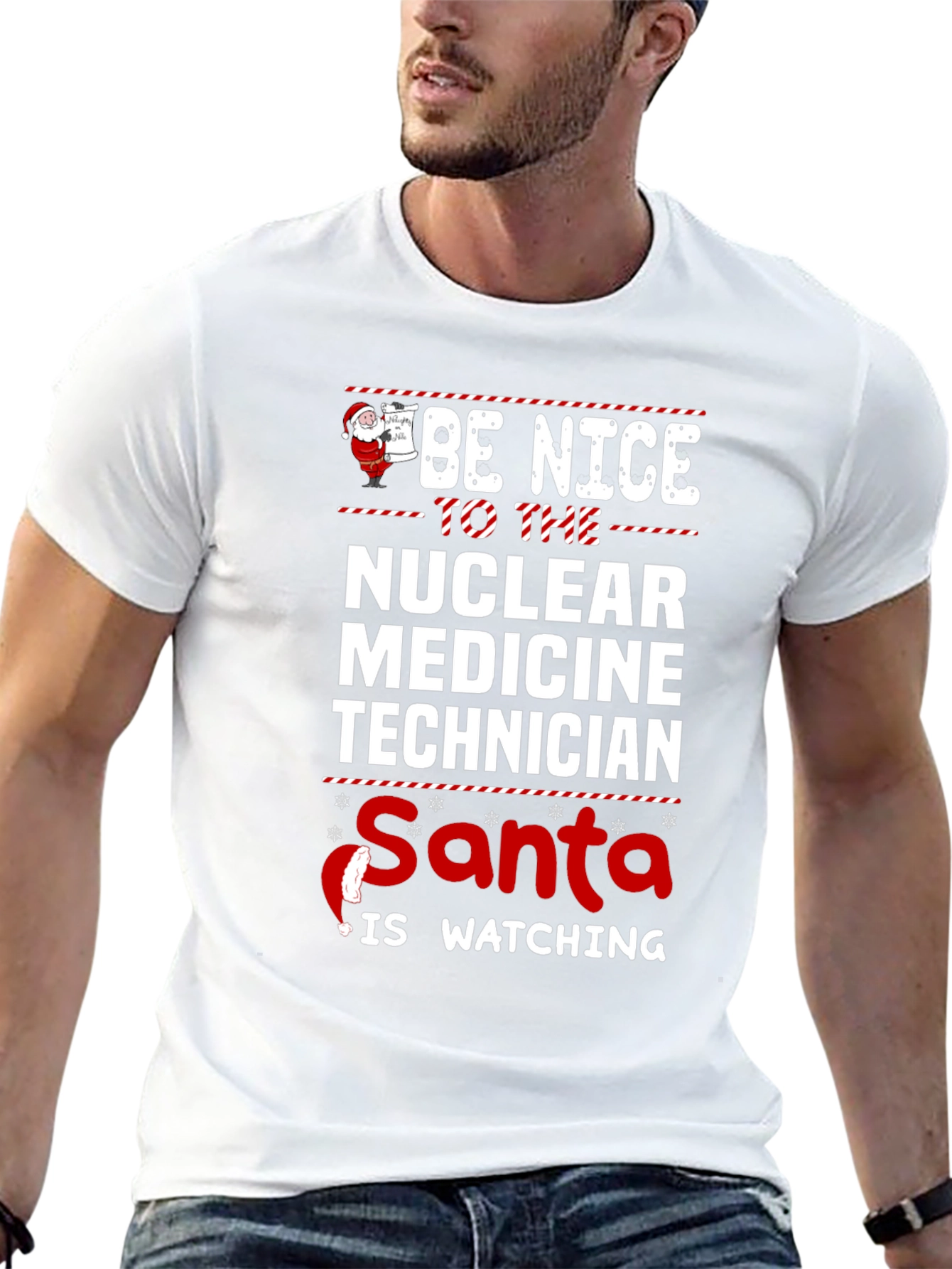 Nuclear Medicine Tech Santa Watching T-Shirt