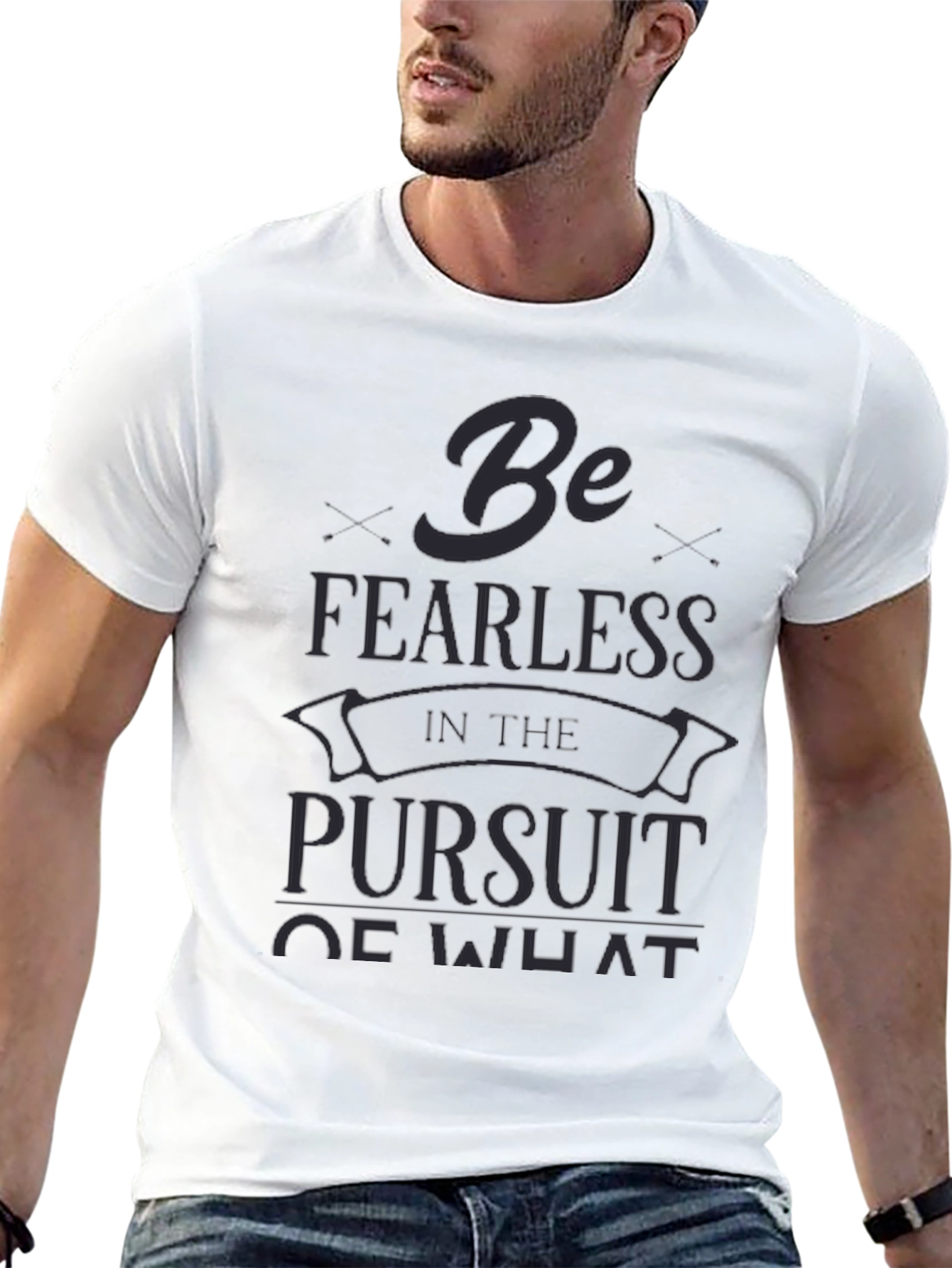 Be Fearless Graphic Tee - Black Crew Neck T-Shirt