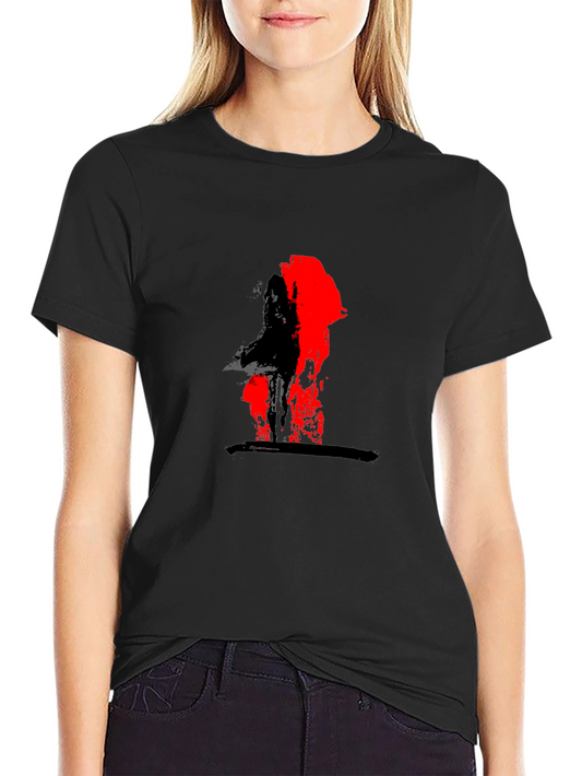 Abstract Red & Black Graphic Tee - Modern Art Shirt