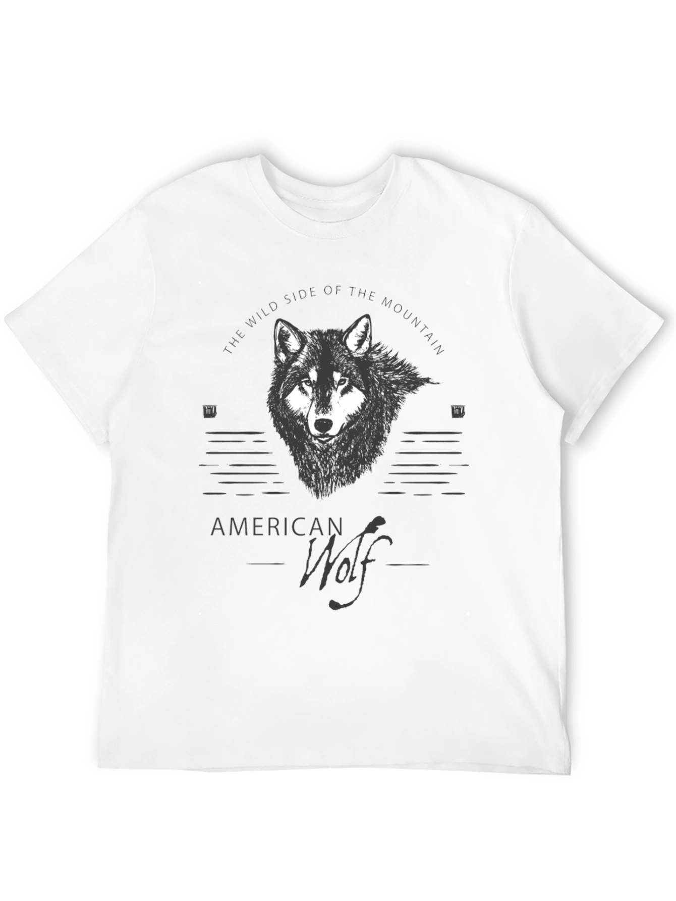 American Wolf Graphic T-Shirt - Mountain Wild Side