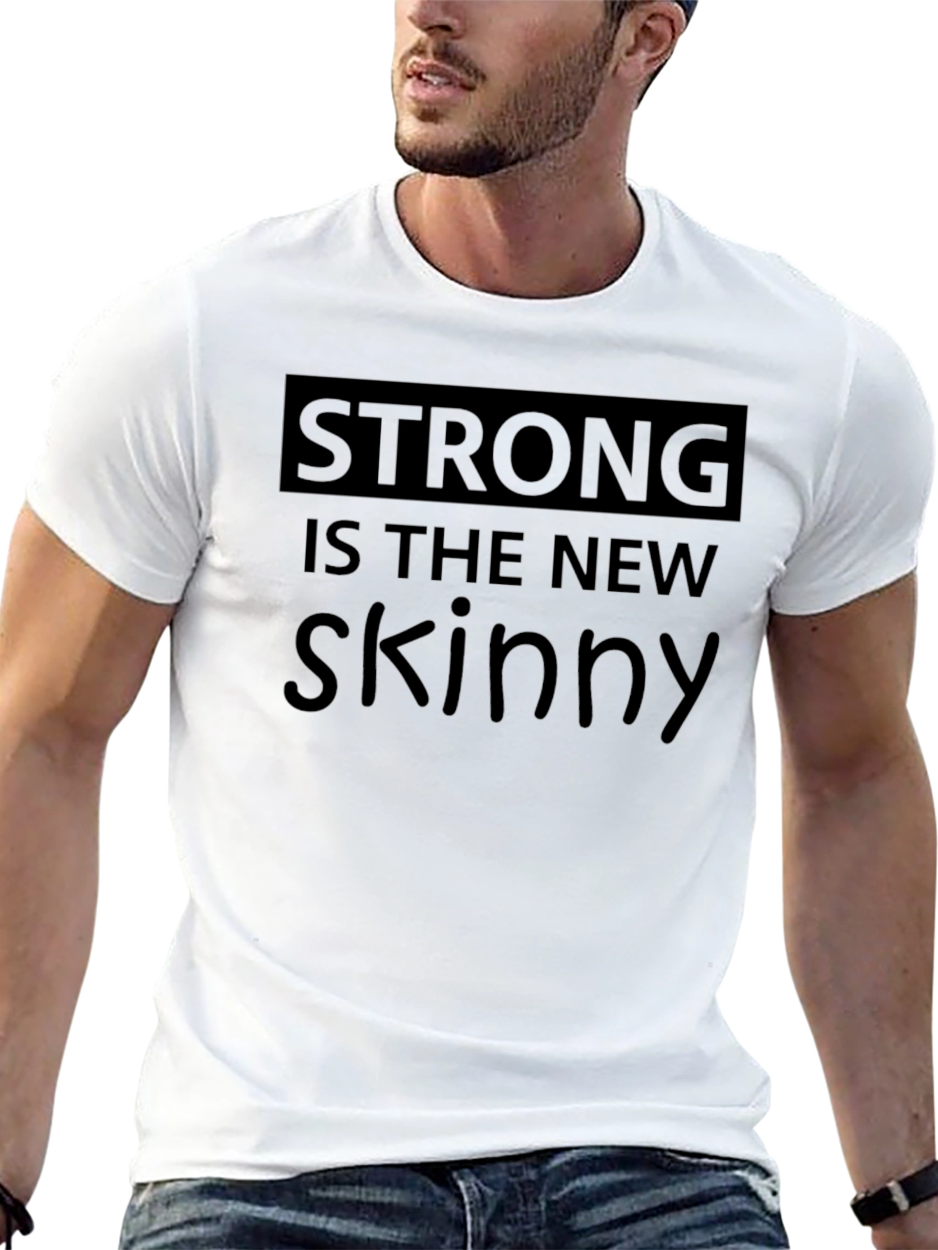 Strong is the New Skinny Graphic Tee - Black