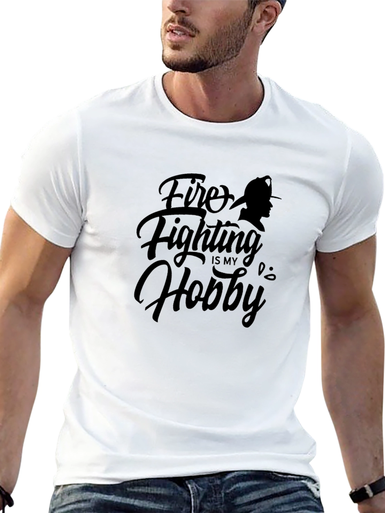 Firefighting is My Hobby Black Graphic T-Shirt