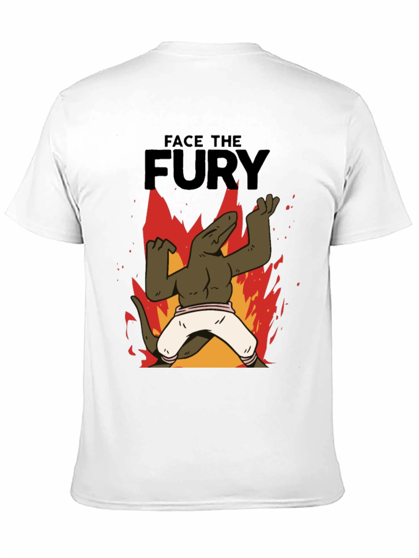Face The Fury T-Shirt - Funny Lizard Fire Design