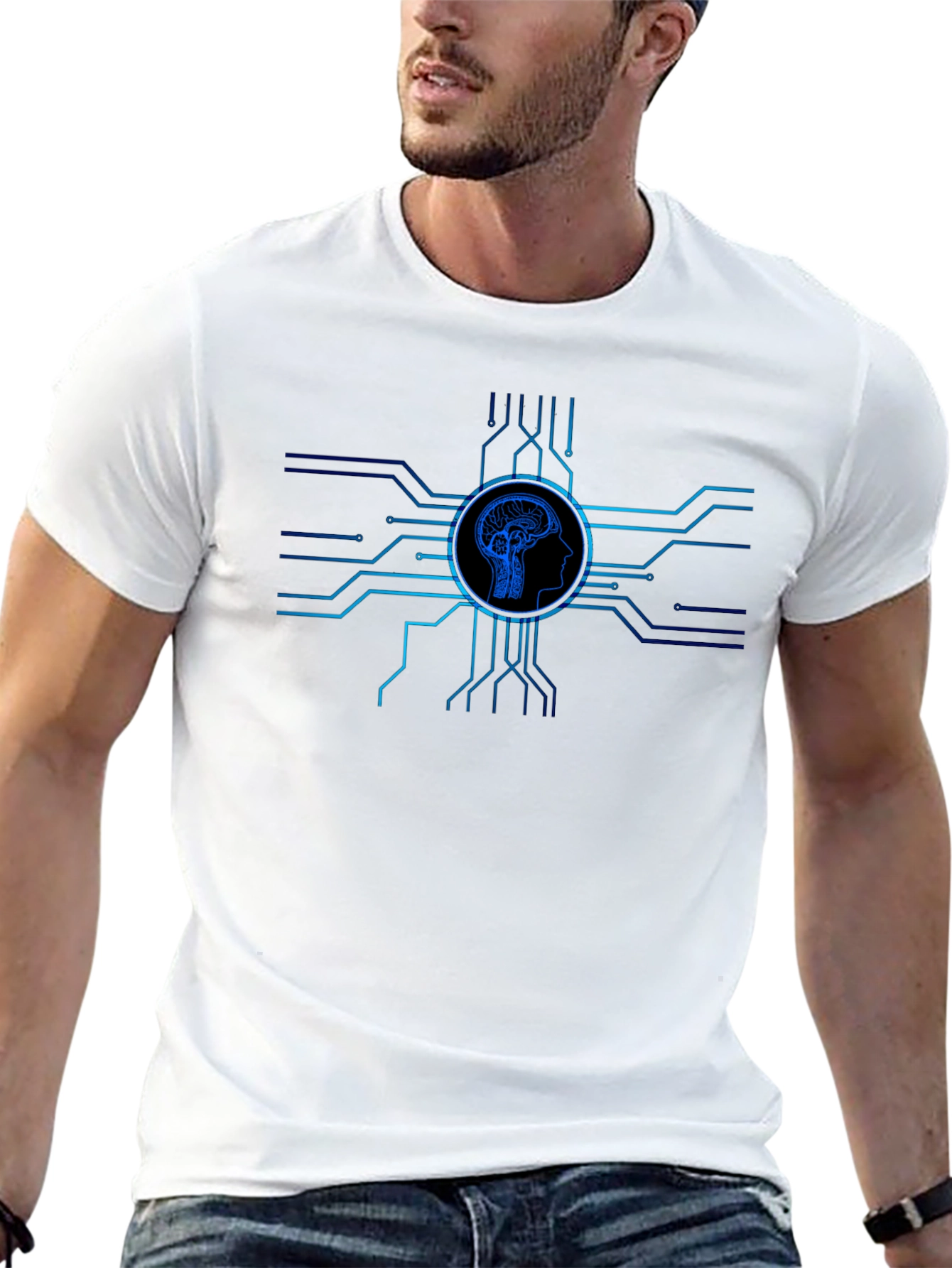 Brain Circuit Tee - Modern Tech Style