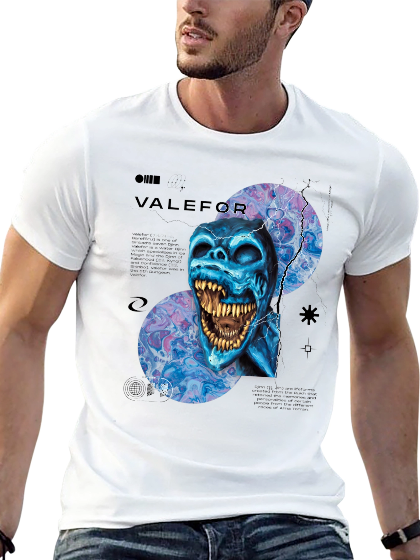 VALEFOR Graphic Print Crew Neck T-Shirt