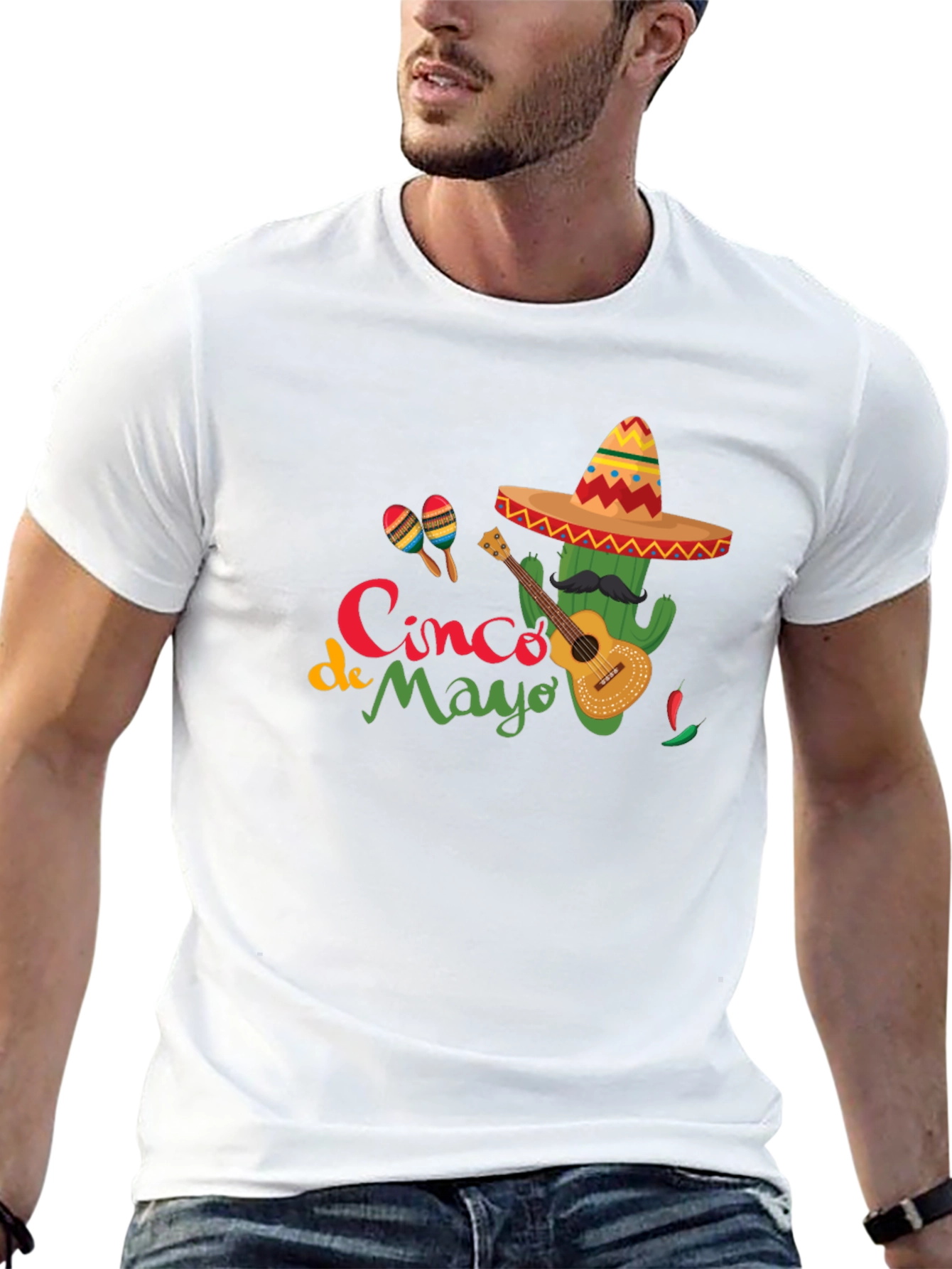 Cinco de Mayo Cactus Guitar T-Shirt