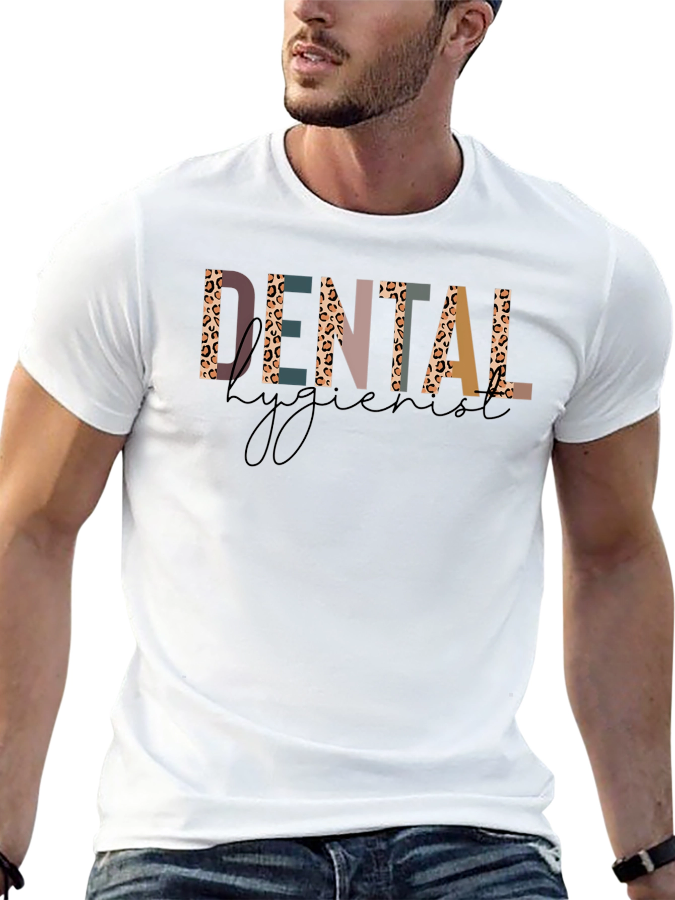 Dental Hygienist Leopard Print Graphic T-Shirt