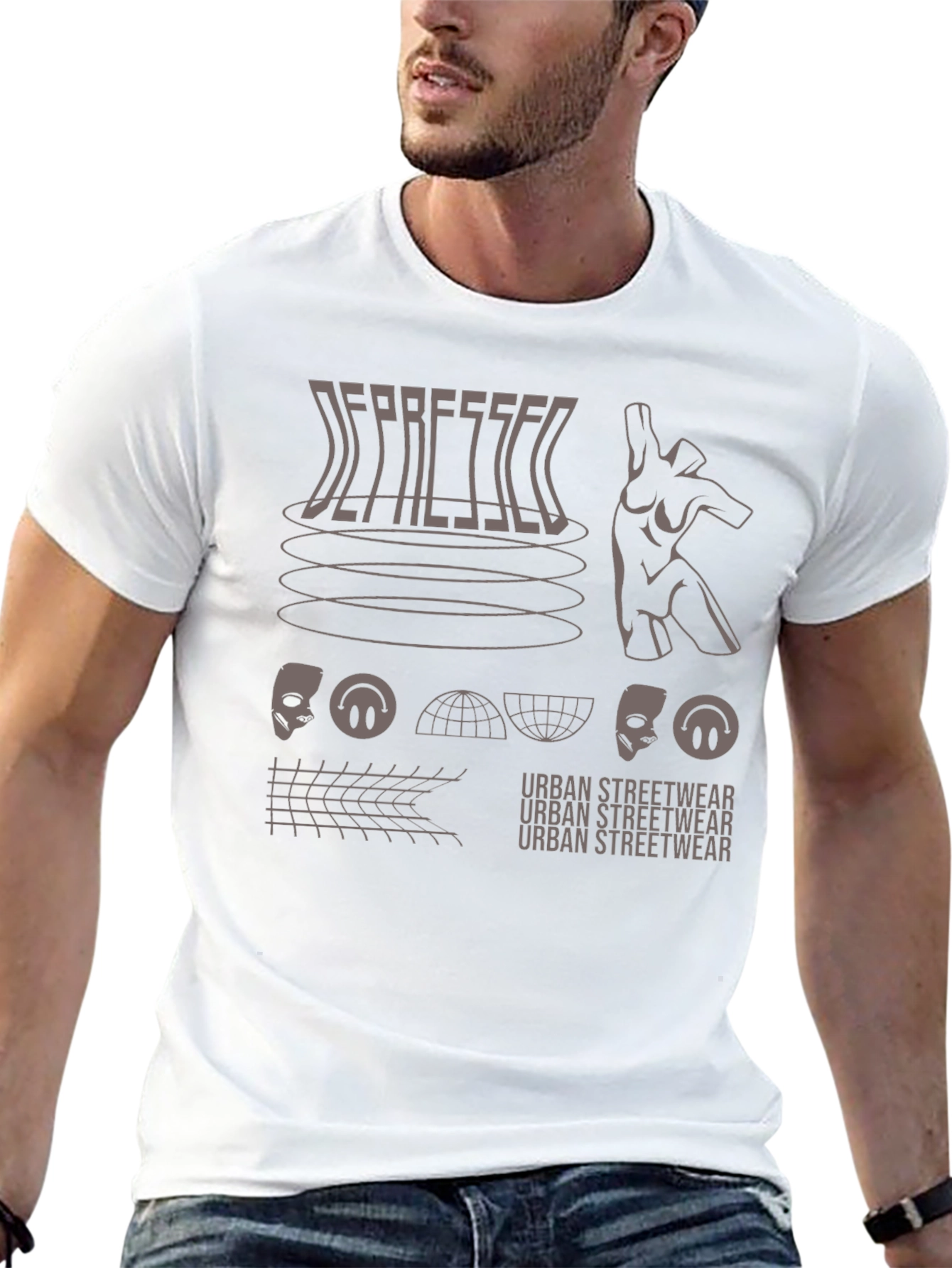 Depressed Urban Streetwear Graphic Tee