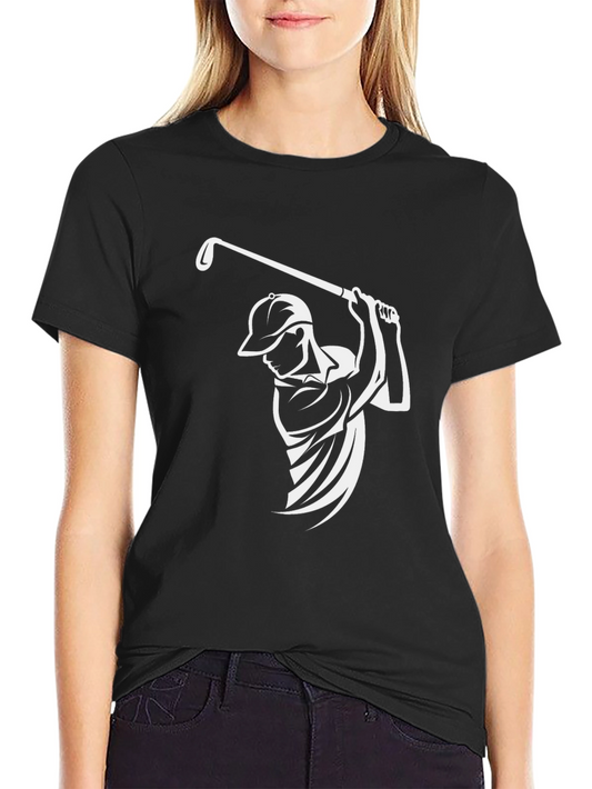 Golf Swing T-Shirt - Black Cotton Graphic Tee