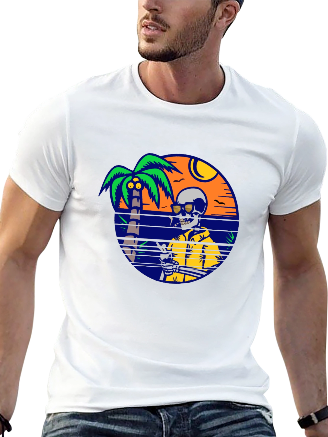 Skeleton Beach T-Shirt - Relaxed Summer Vibes