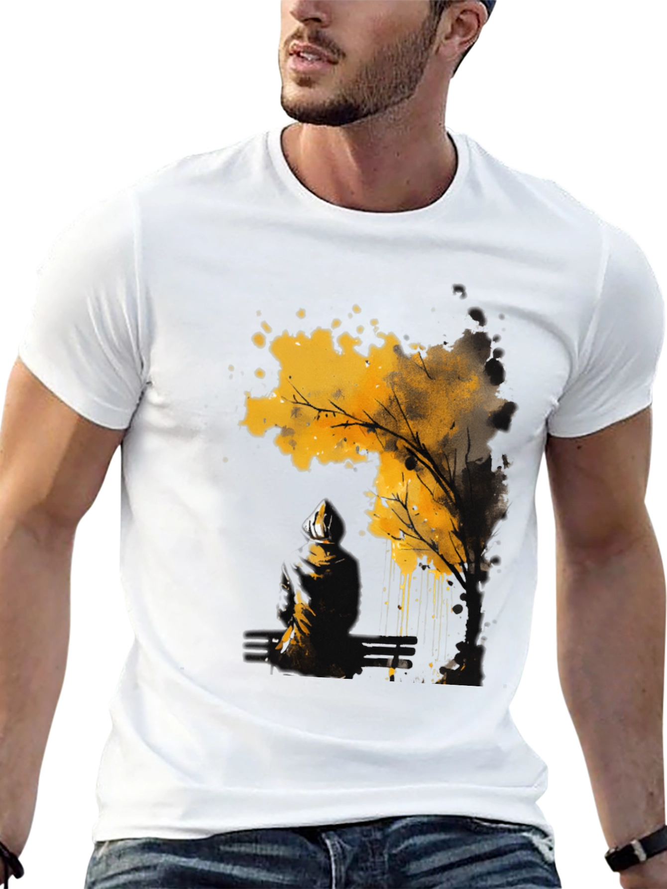 Abstract Tree Graphic Tee - Modern Art Shirt