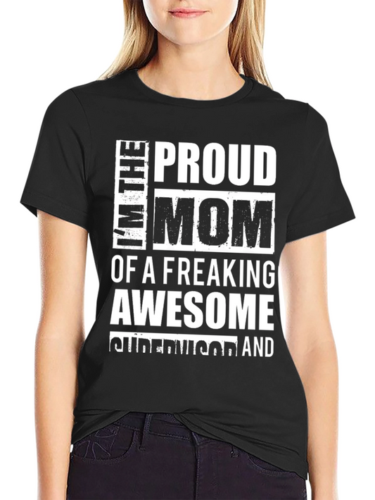 Proud Mom Graphic T-Shirt - Black