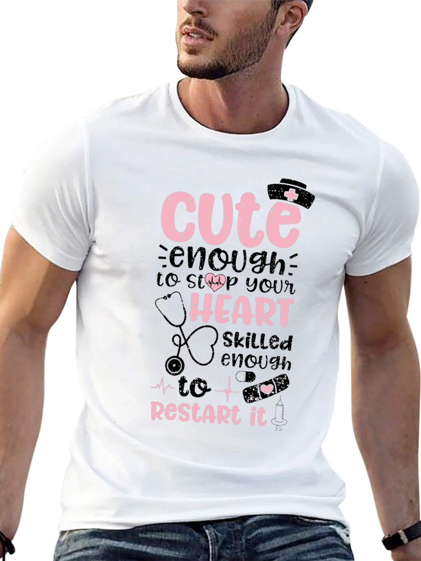 Cute Nurse T-Shirt - Restart Your Heart