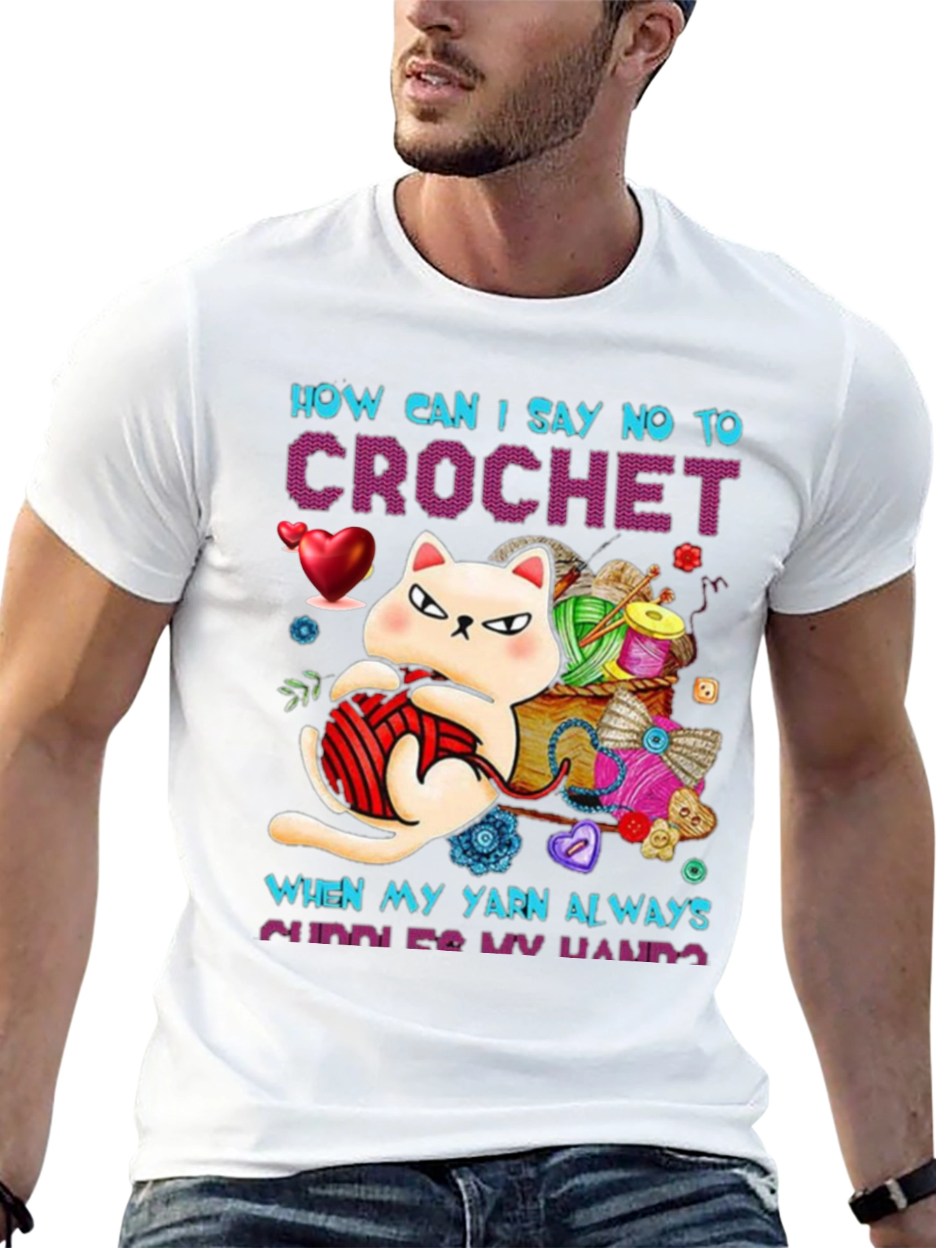 Crochet Cat Graphic T-Shirt