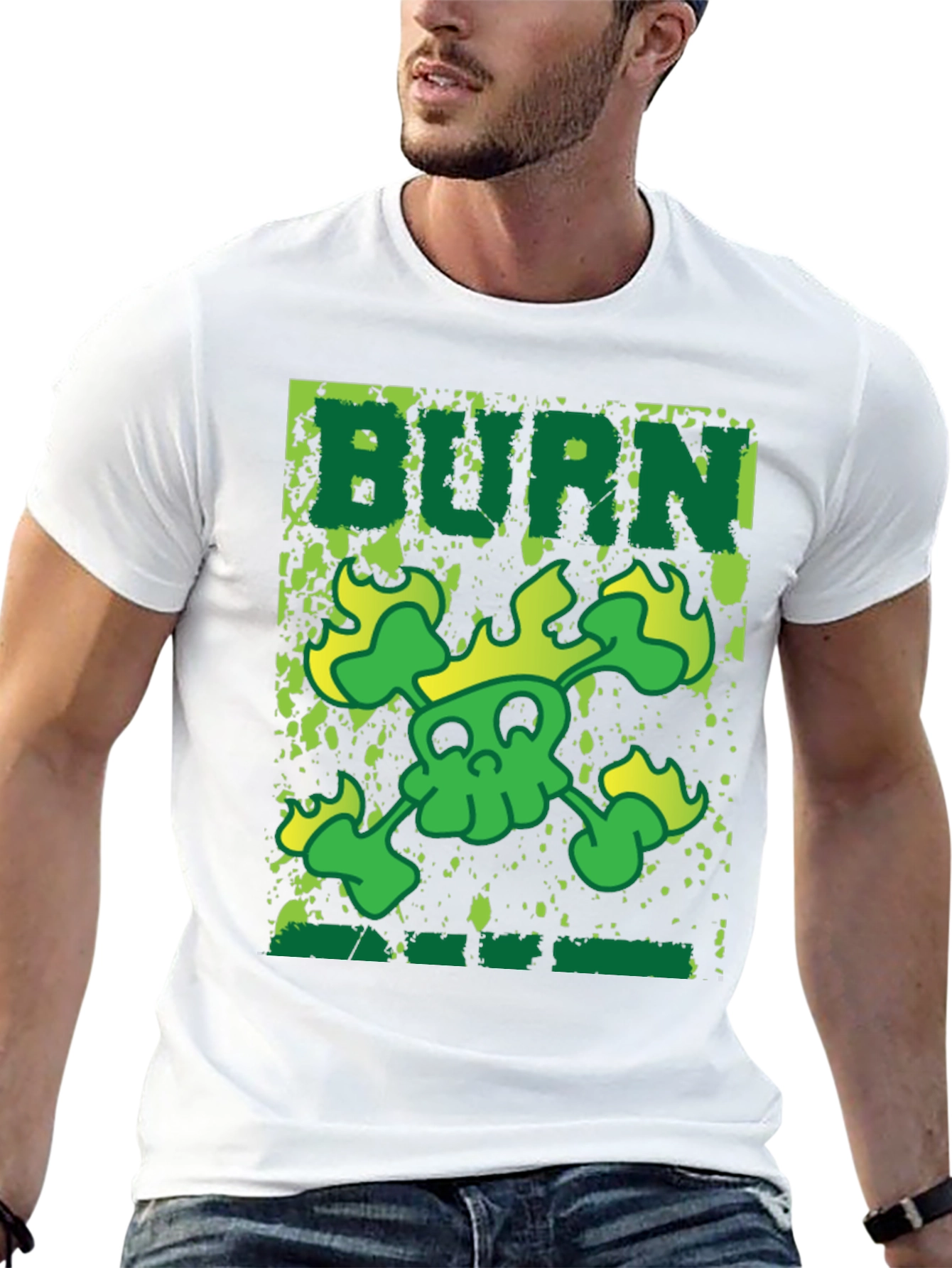 Burn Skull Graphic T-Shirt - Mens Black Tee