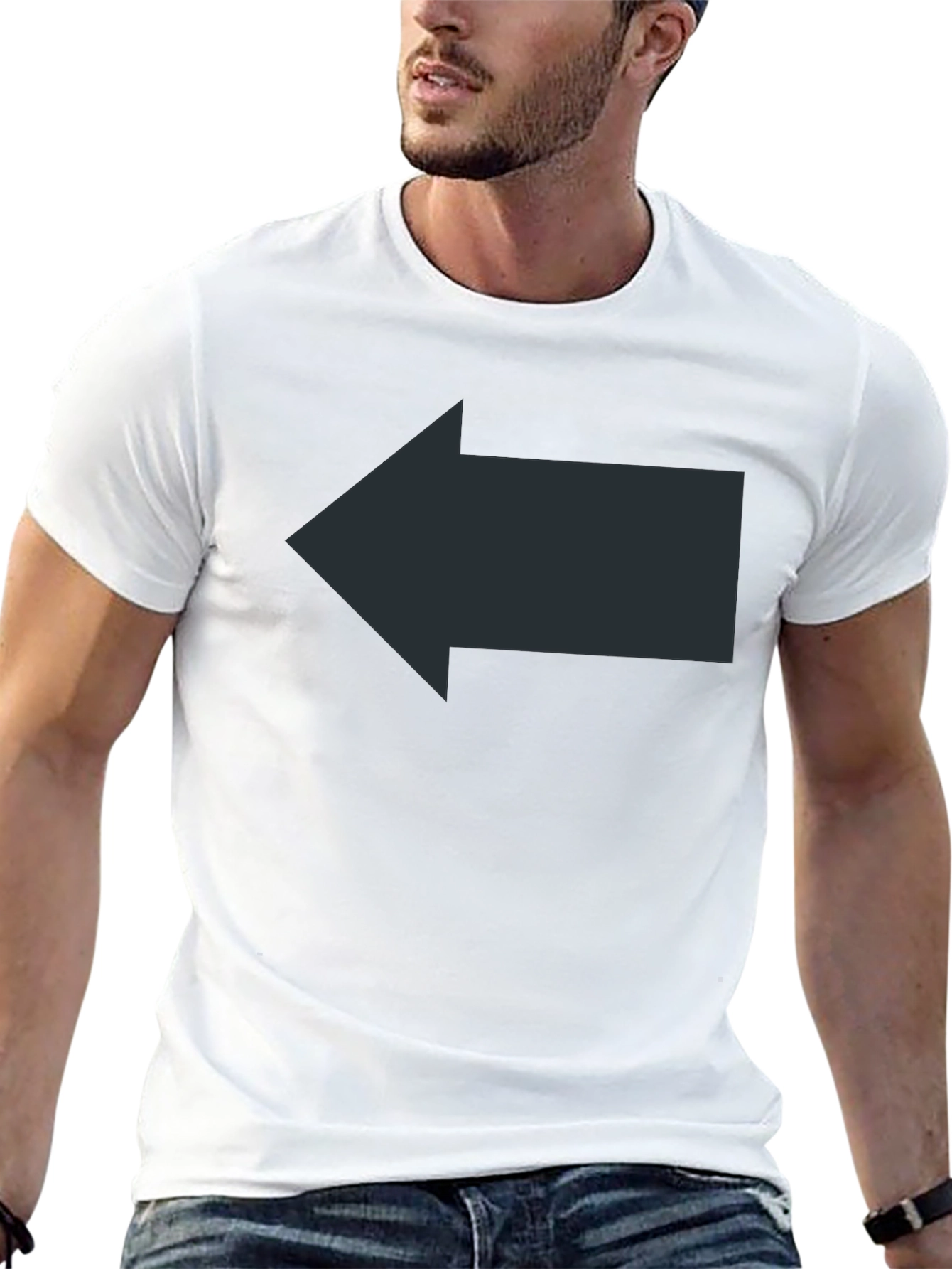 Left Arrow Graphic Black T-Shirt