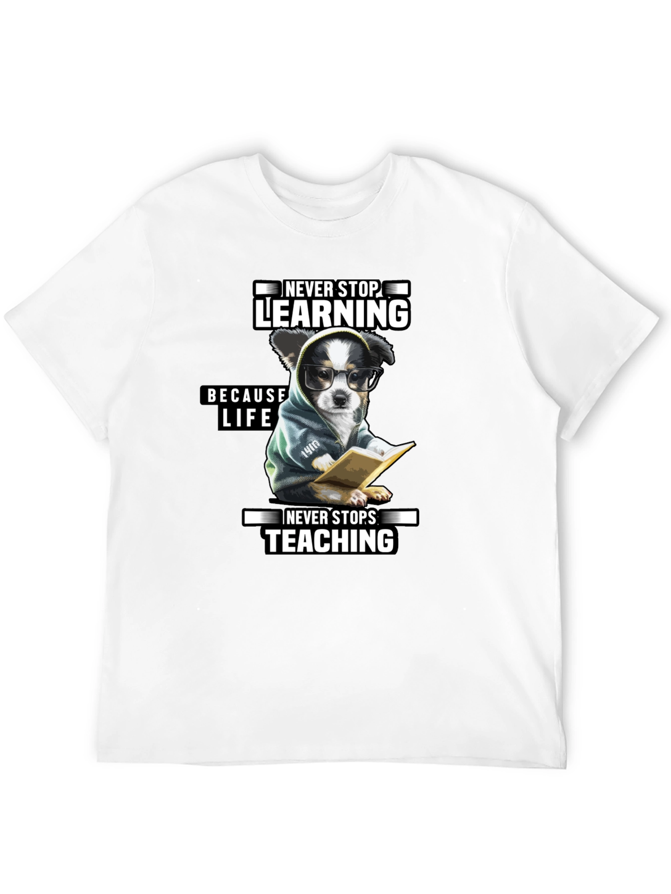 Never Stop Learning T-Shirt - Unisex Black Tee