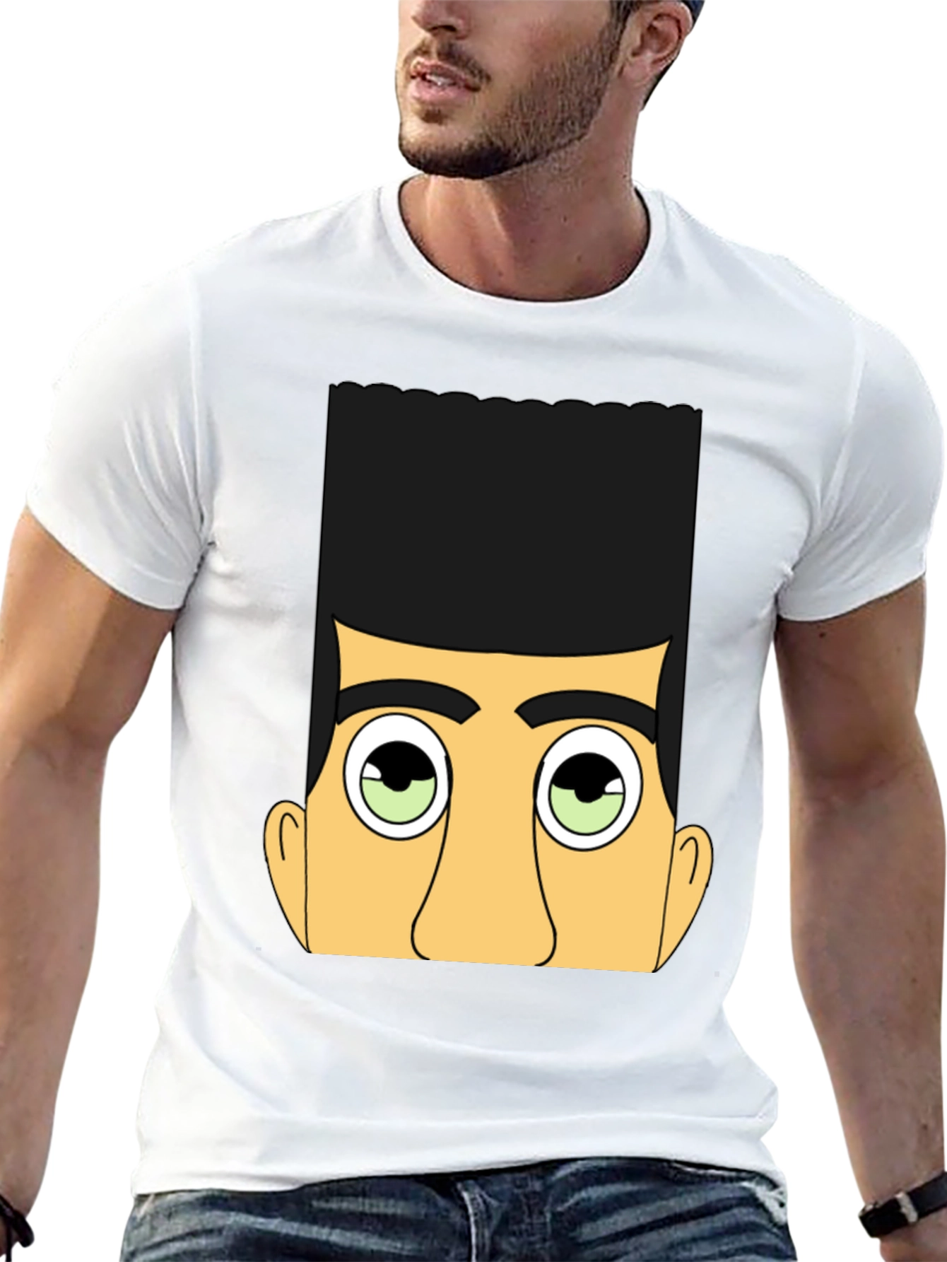 Funky Graphic Tee - Retro Cartoon Face T-Shirt