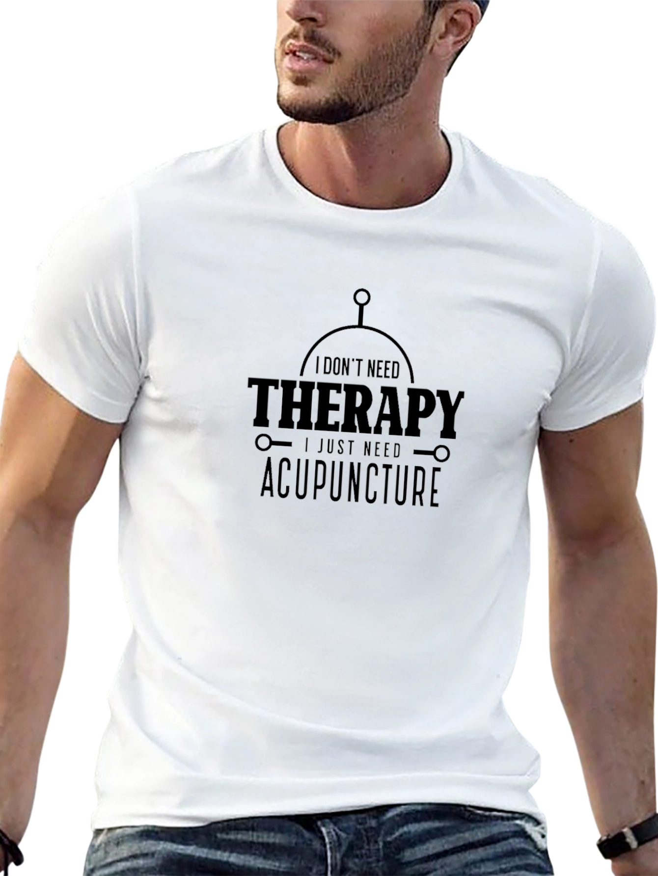 Acupuncture Therapy Black Graphic T-Shirt
