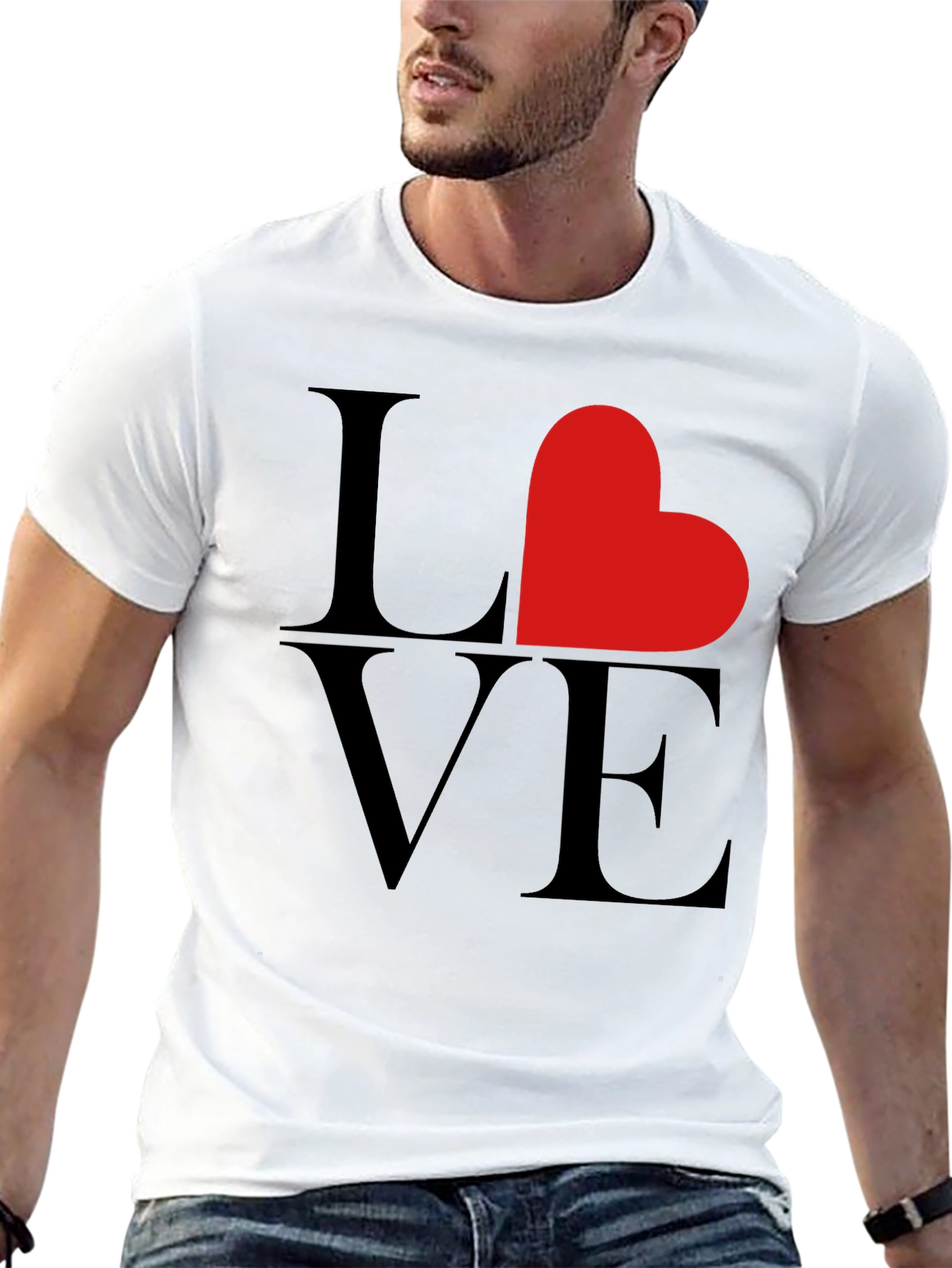 Love Heart Graphic Tee - Black
