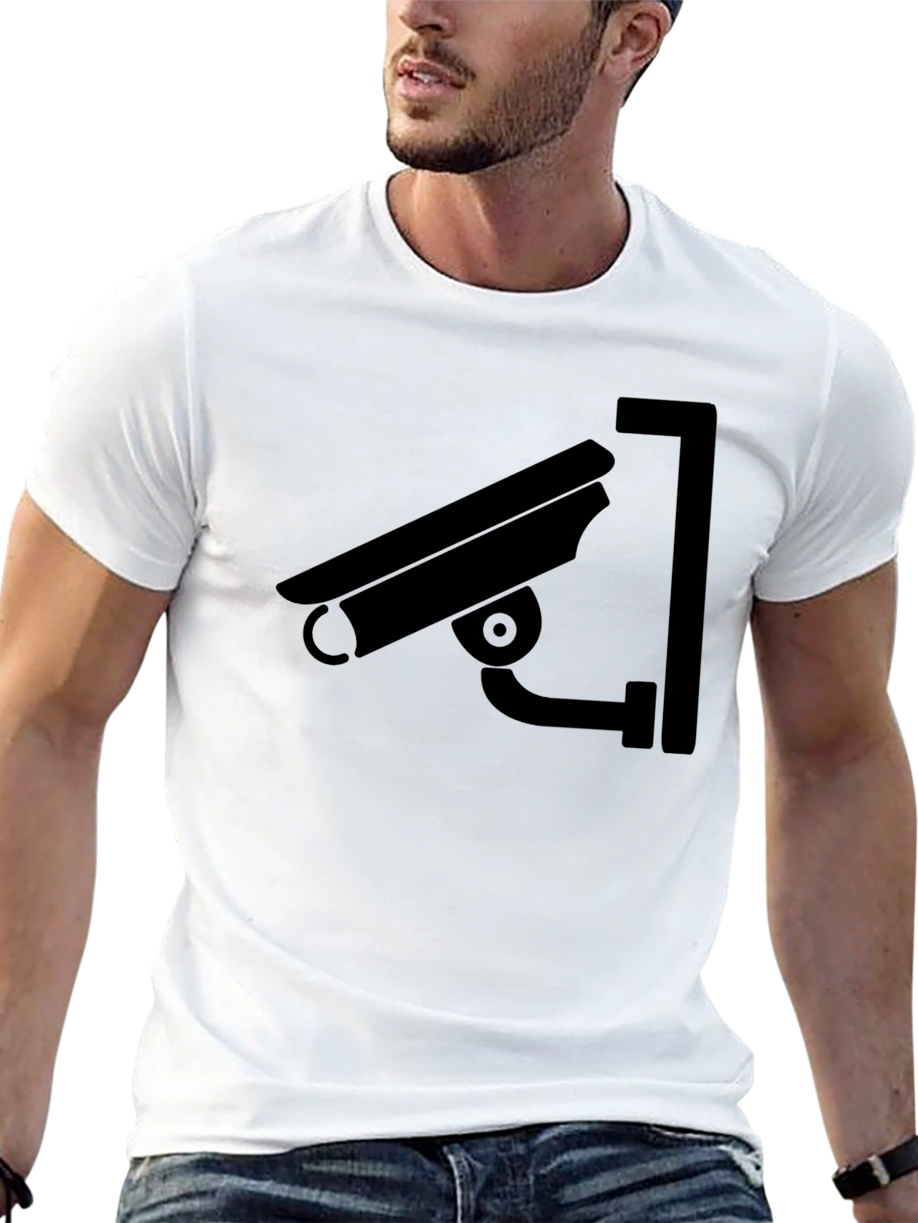 Security Camera Graphic Black T-Shirt