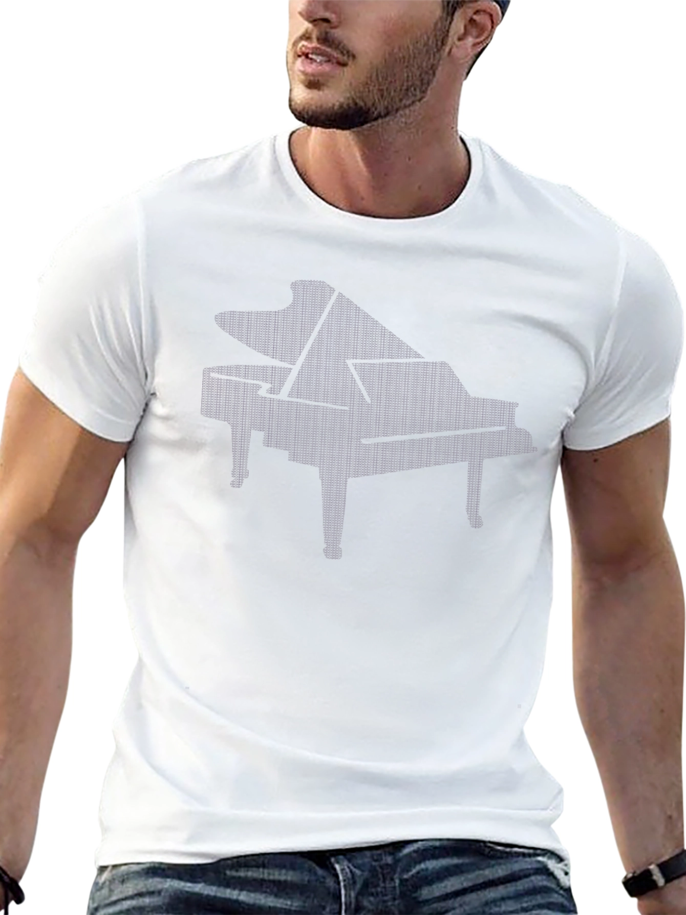 Piano Graphic Black T-Shirt - Music Lover Tee