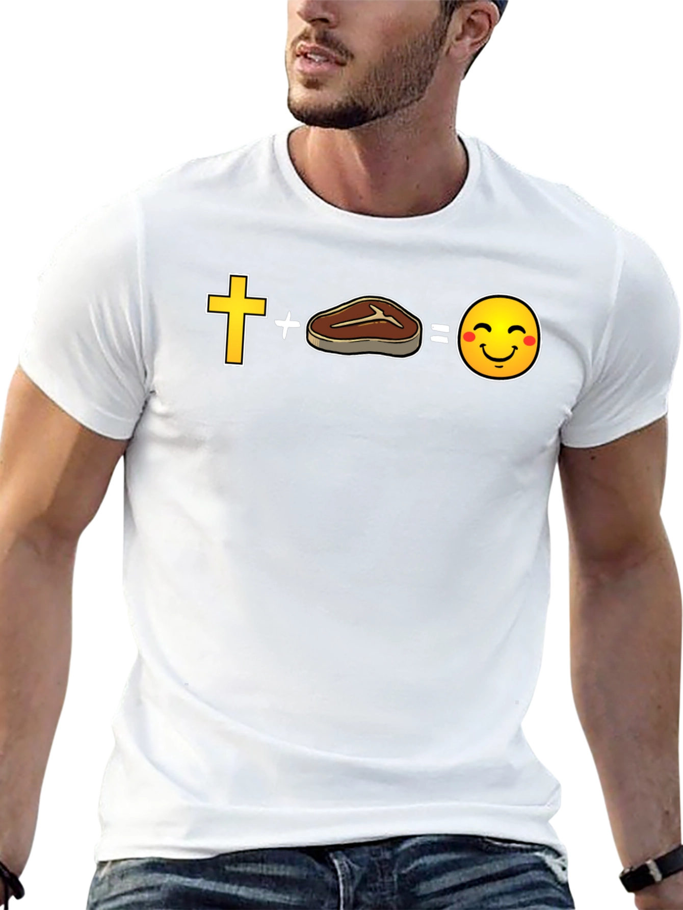 Funny Christian Steak Emoji T-Shirt
