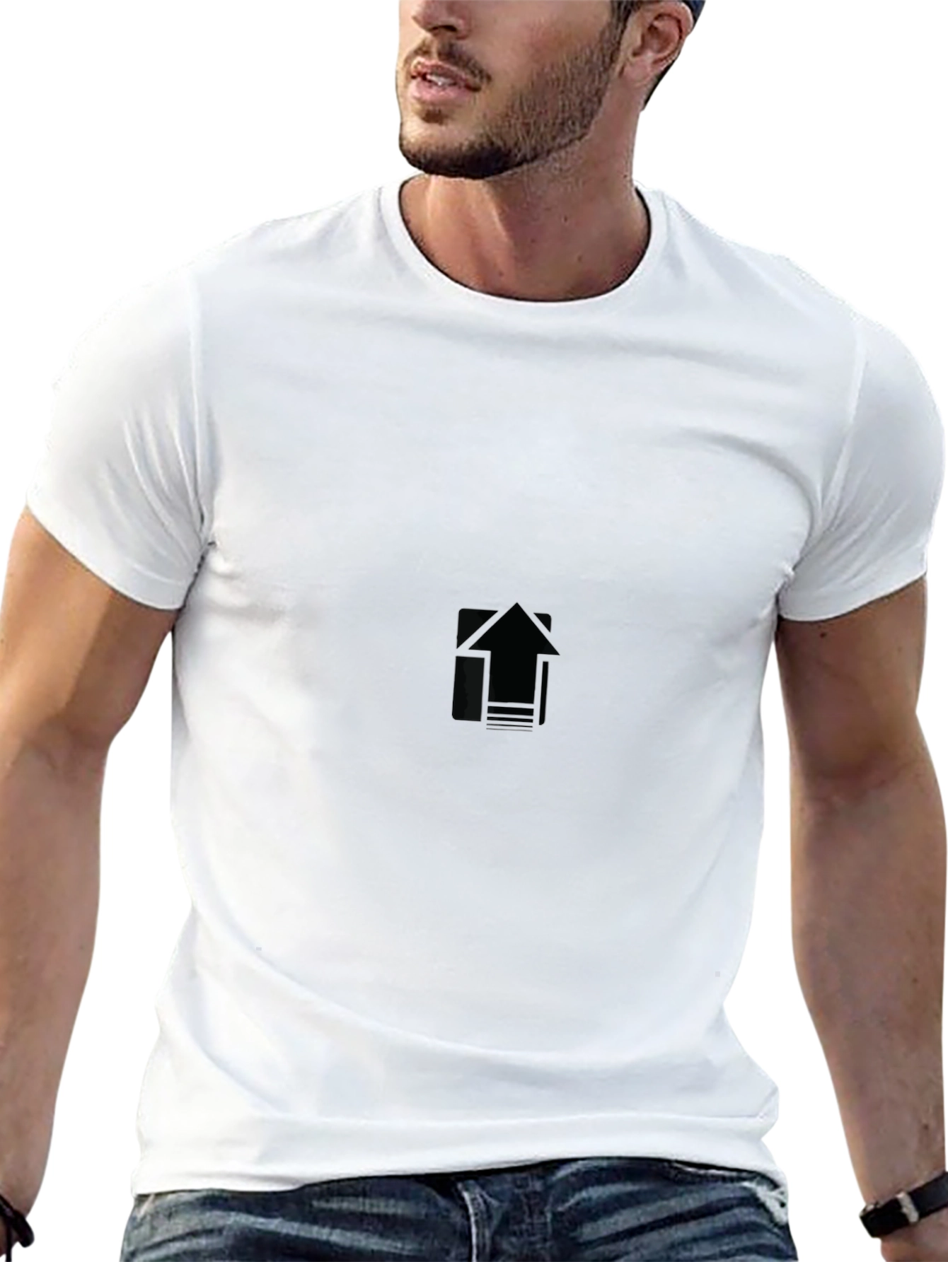 Mens Black Crew Neck Short Sleeve T-Shirt