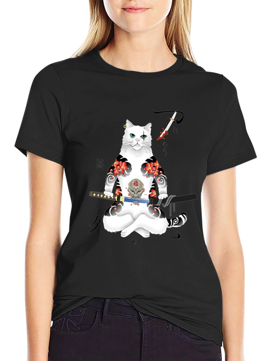 Samurai Cat T-Shirt: Unique Graphic Tee