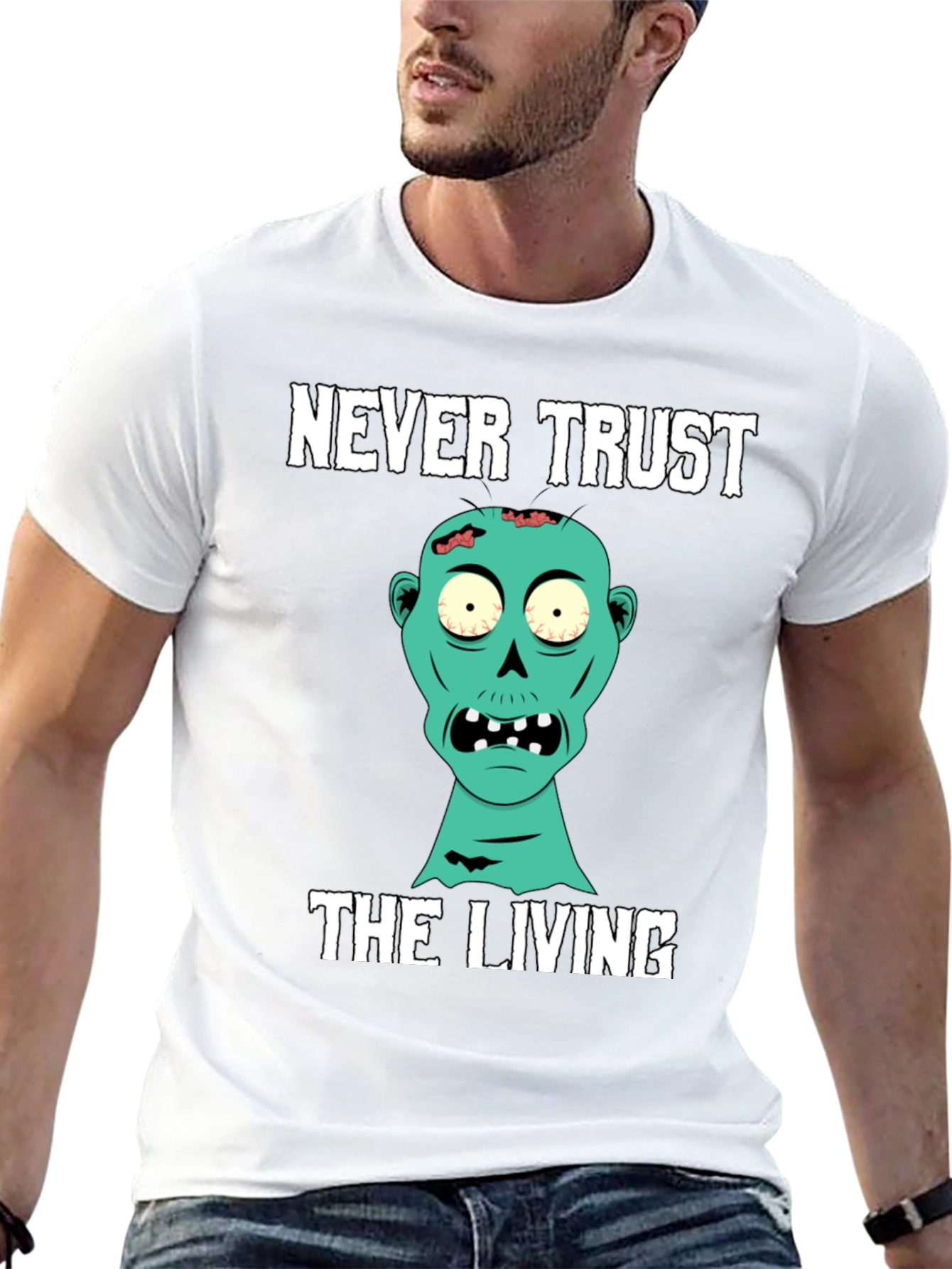 Never Trust the Living Zombie Graphic T-Shirt
