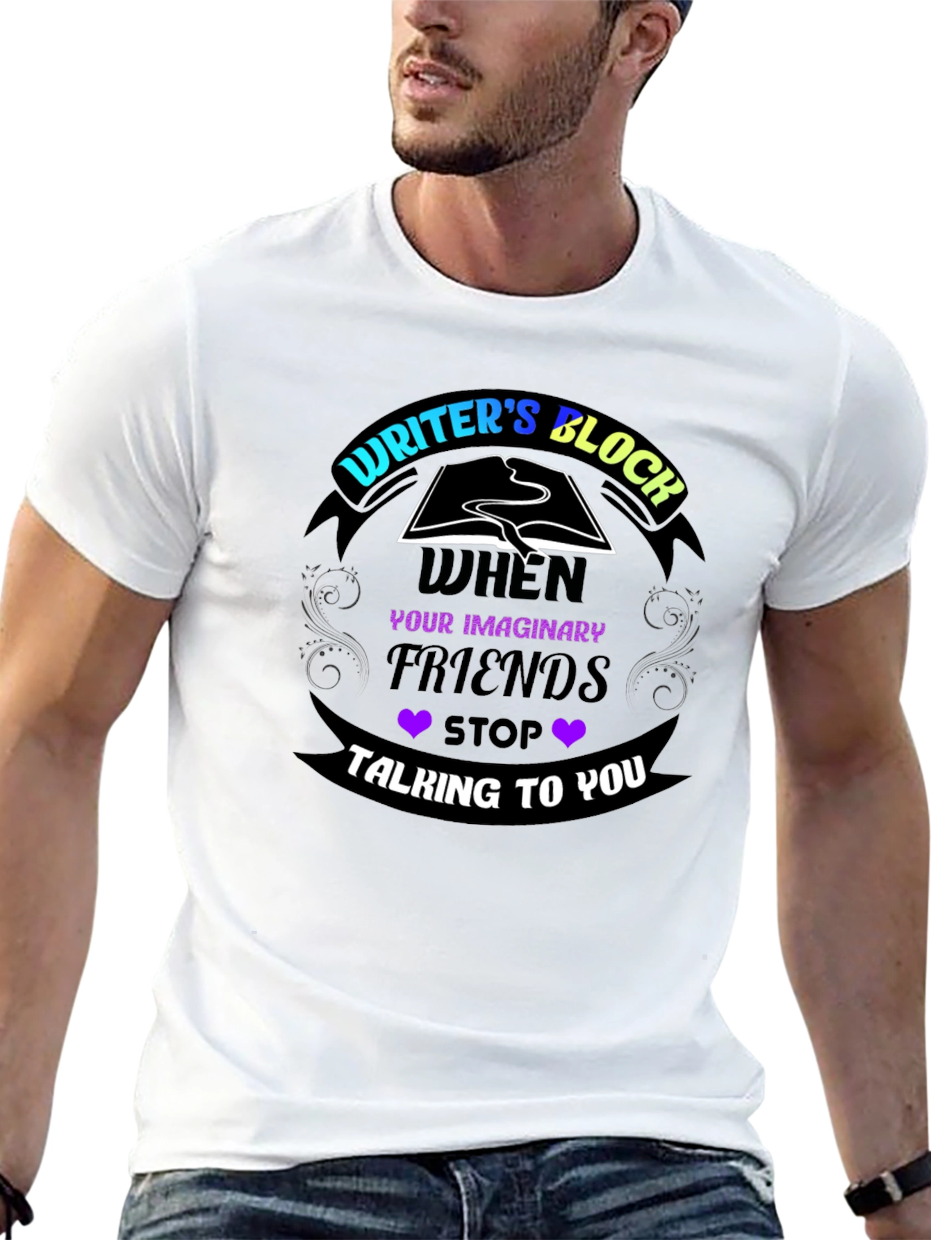 Writers Block Humor T-Shirt - Imaginary Friends