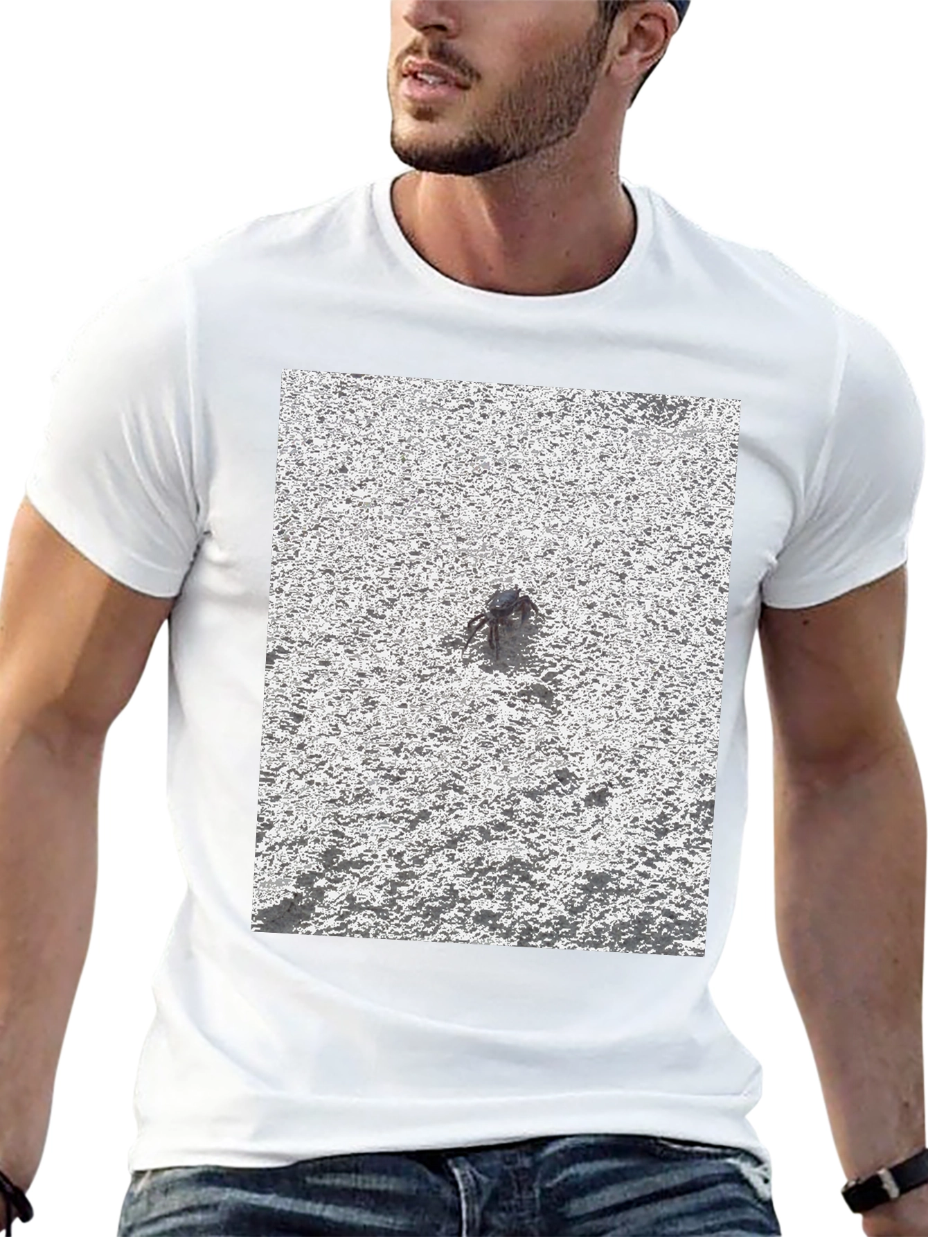 Unique Crab Design Black T-Shirt