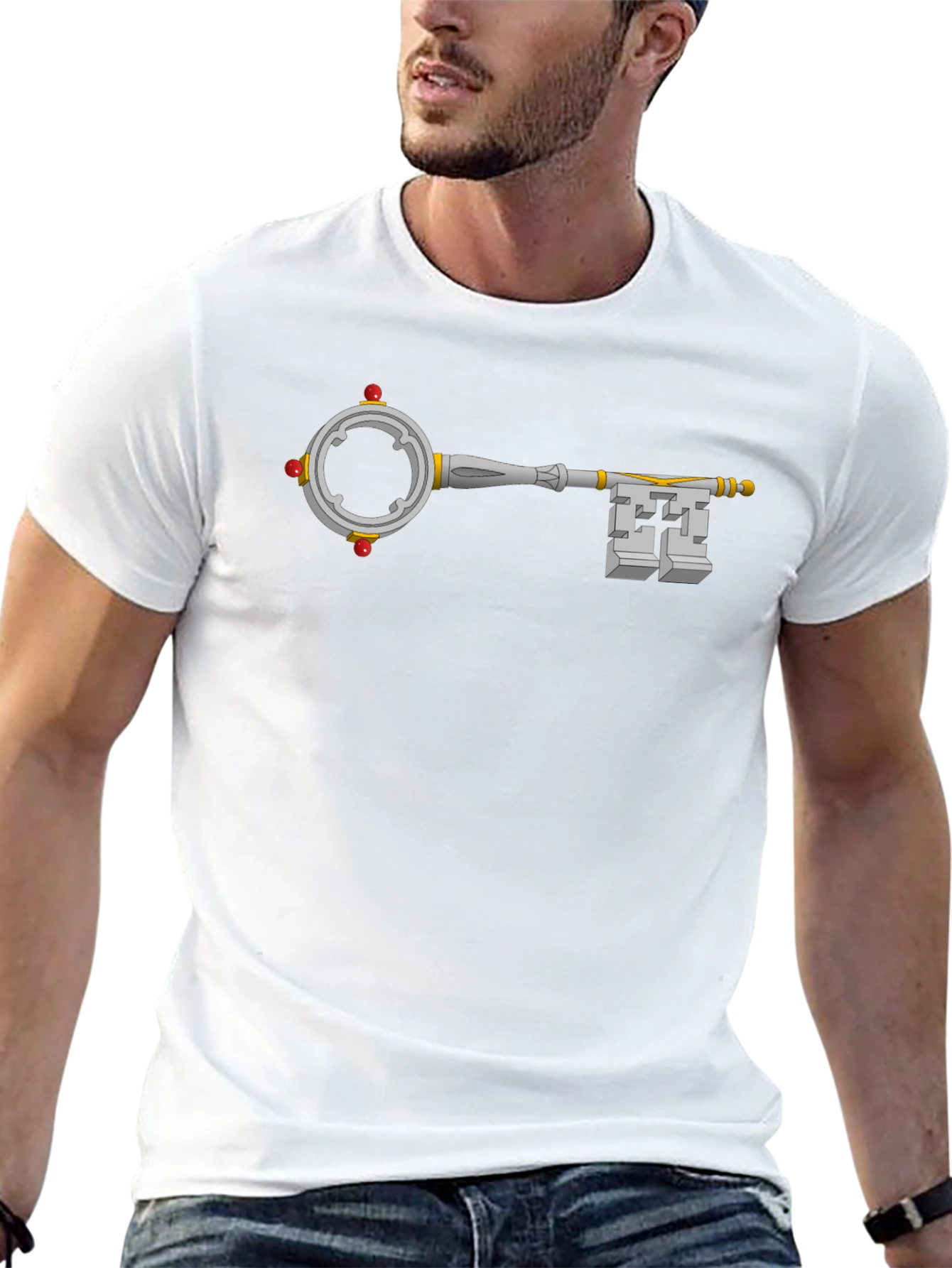 Fantasy Key Graphic Tee - Black Cotton T-Shirt