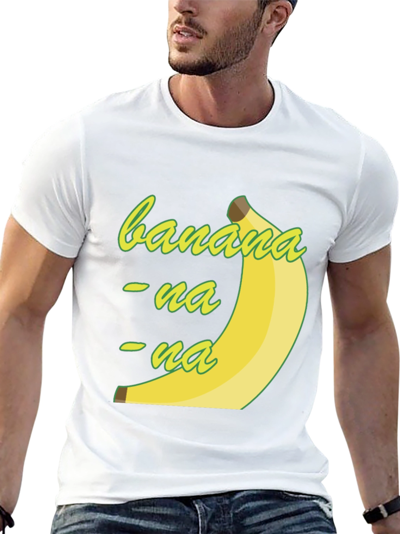 Banana-na-na Mens Black Graphic T-Shirt