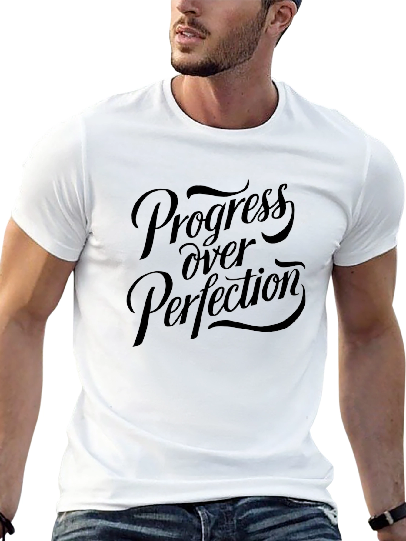 Progress Over Perfection Black T-Shirt