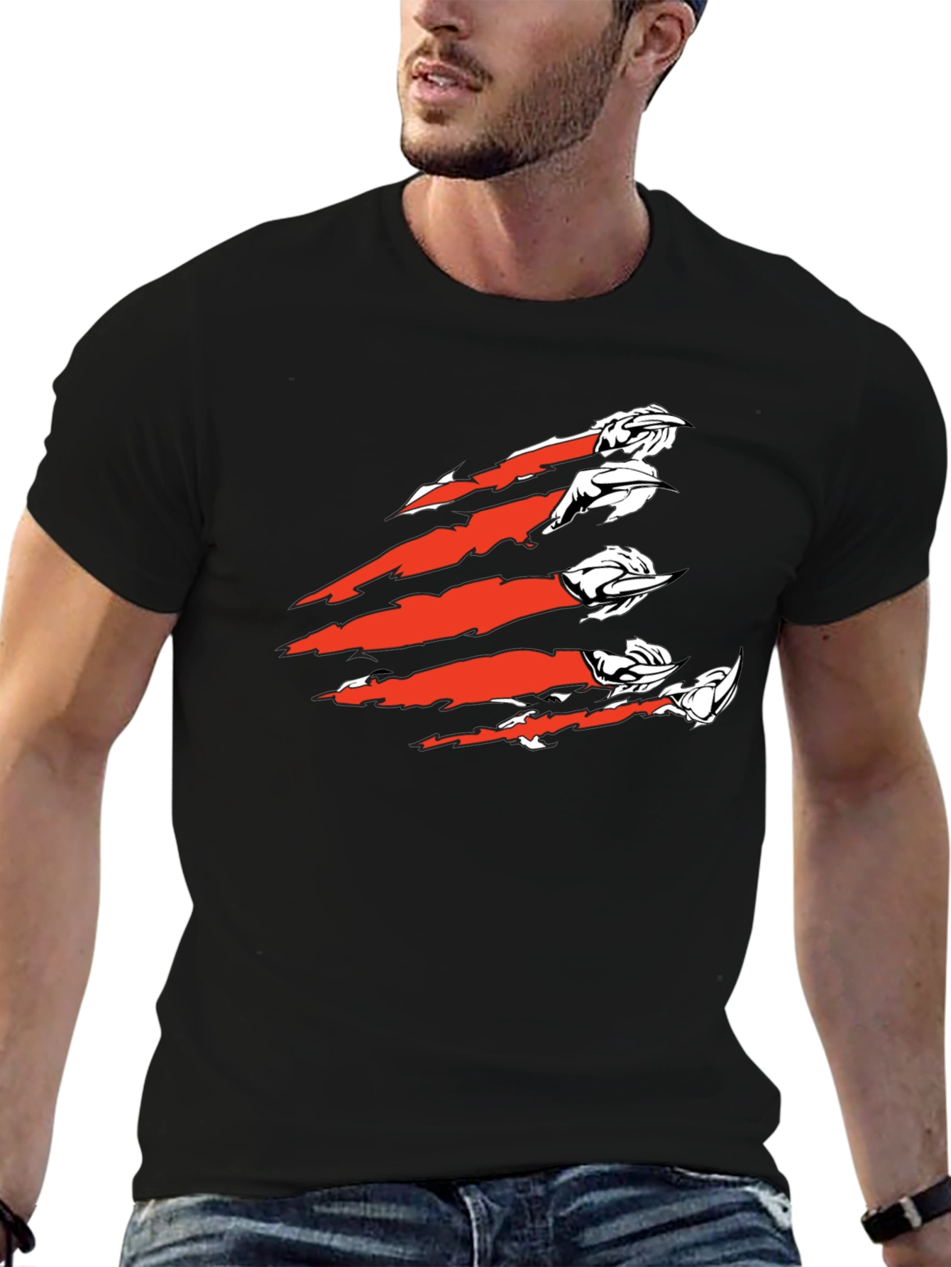 Claw Slash Graphic Black T-Shirt