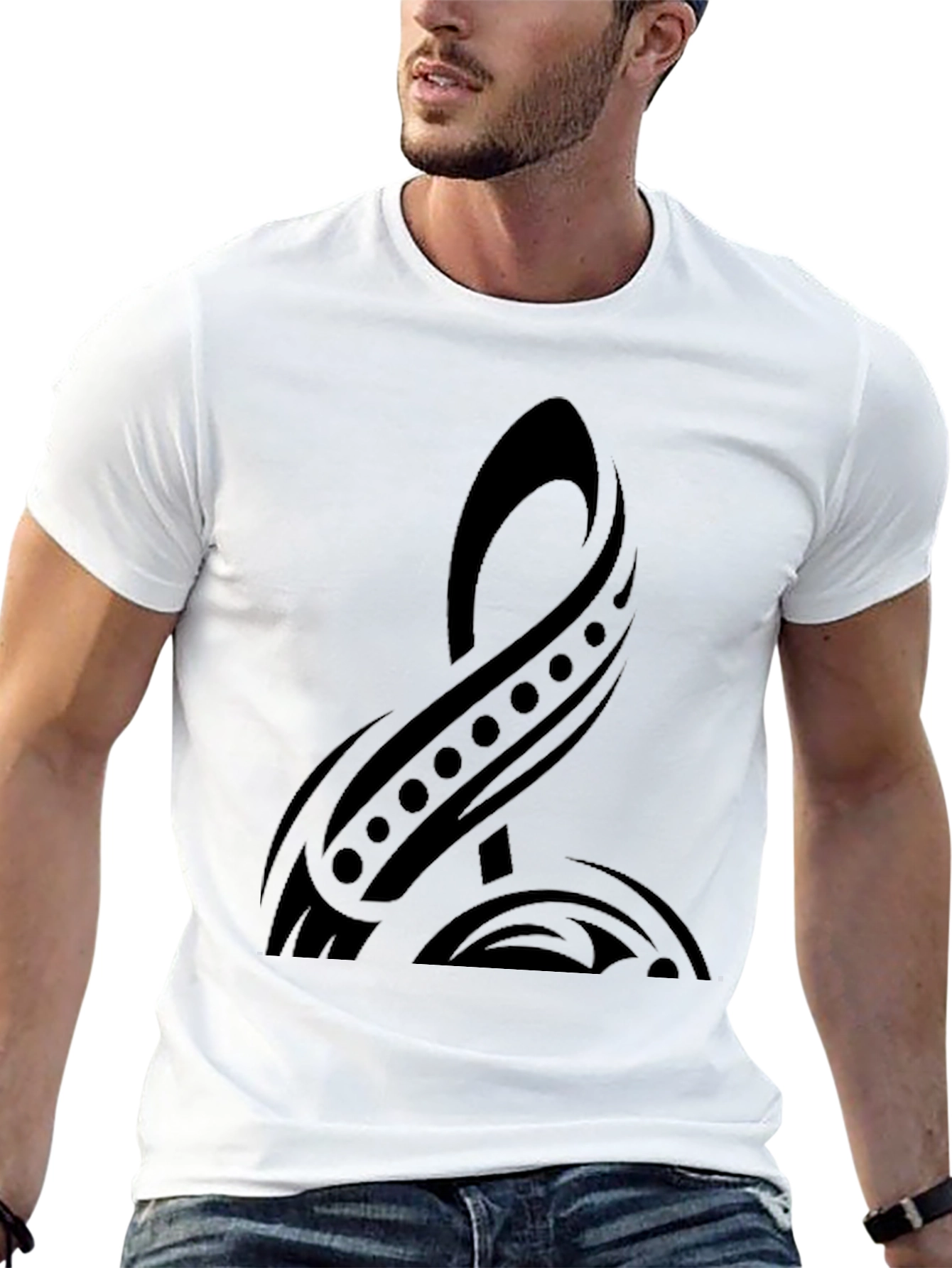 Mens Black Tribal Graphic T-Shirt
