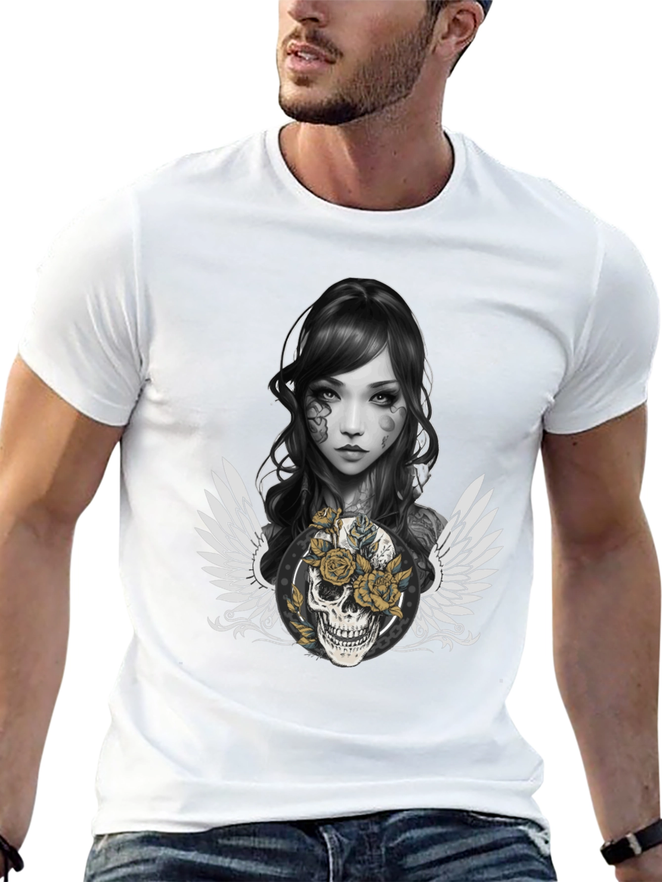Skull & Roses Graphic T-Shirt