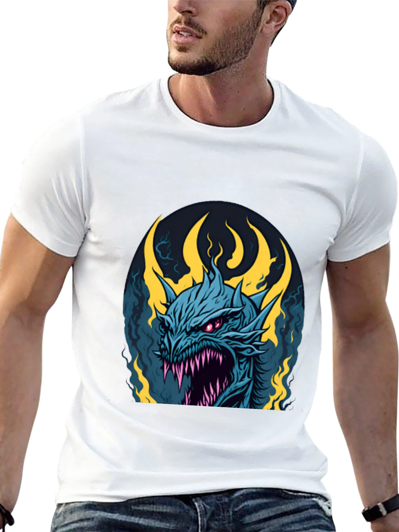 Mens Black Dragon Graphic Tee